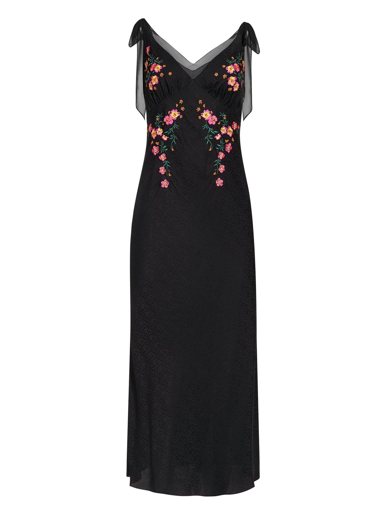 Load image into Gallery viewer, Amelie C Dress in Black Fireflower