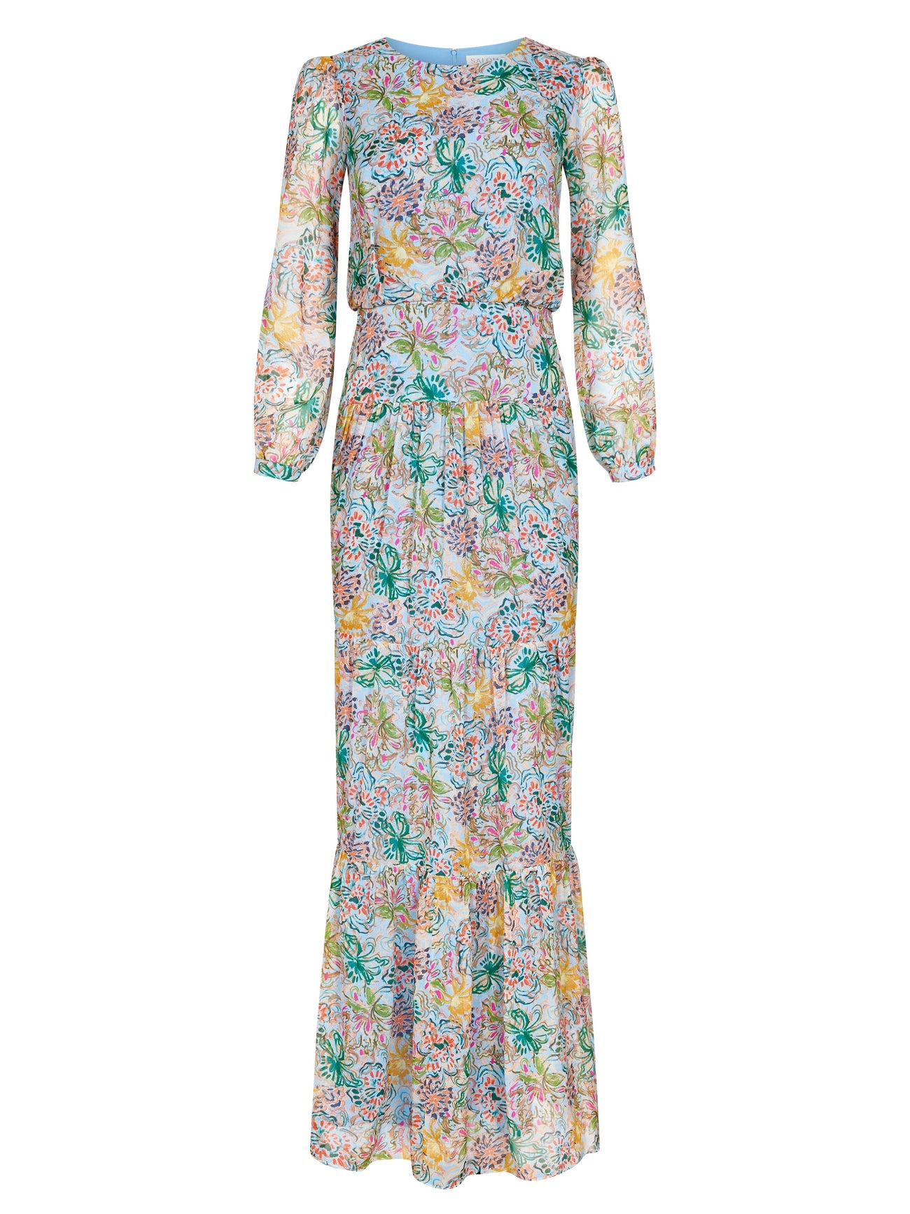 Load image into Gallery viewer, Isabel Long Dress in Orchard Sky