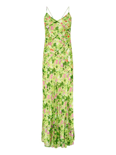 Cameron Dress in Bouquet Lime Poppies