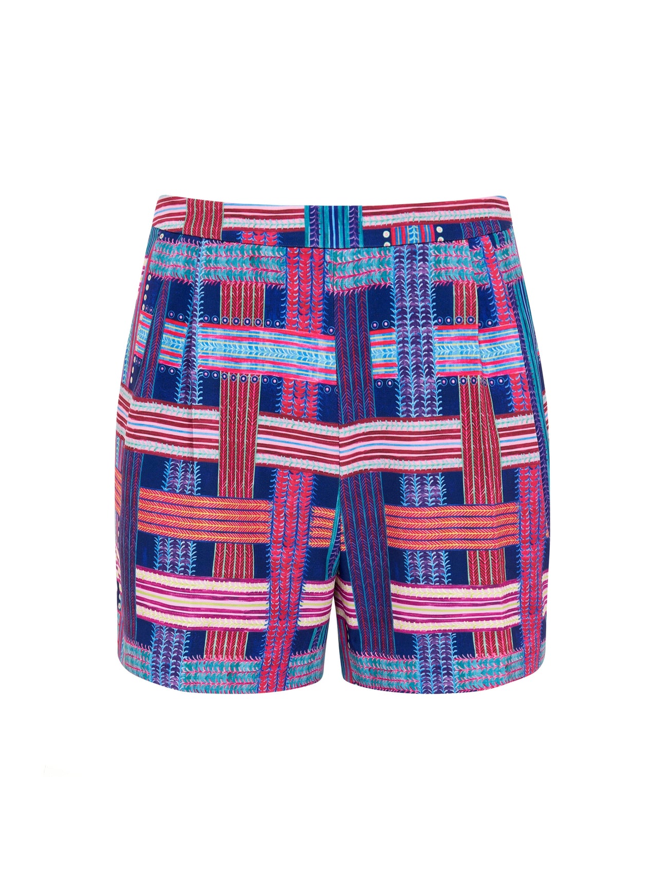 Load image into Gallery viewer, Wide Tailored Shorts in Basketweave Indigo