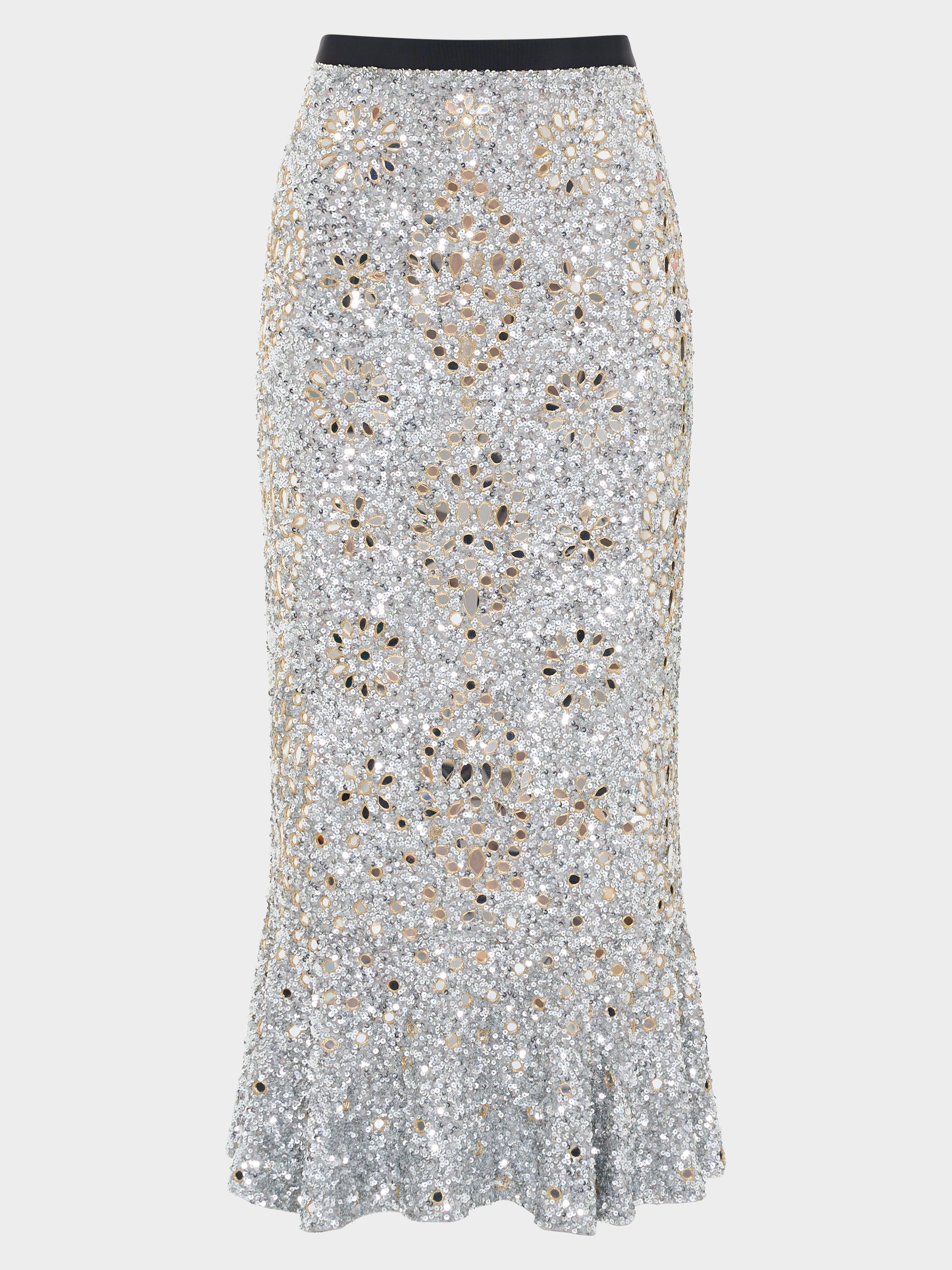 Aidan Skirt in Silver Sequin