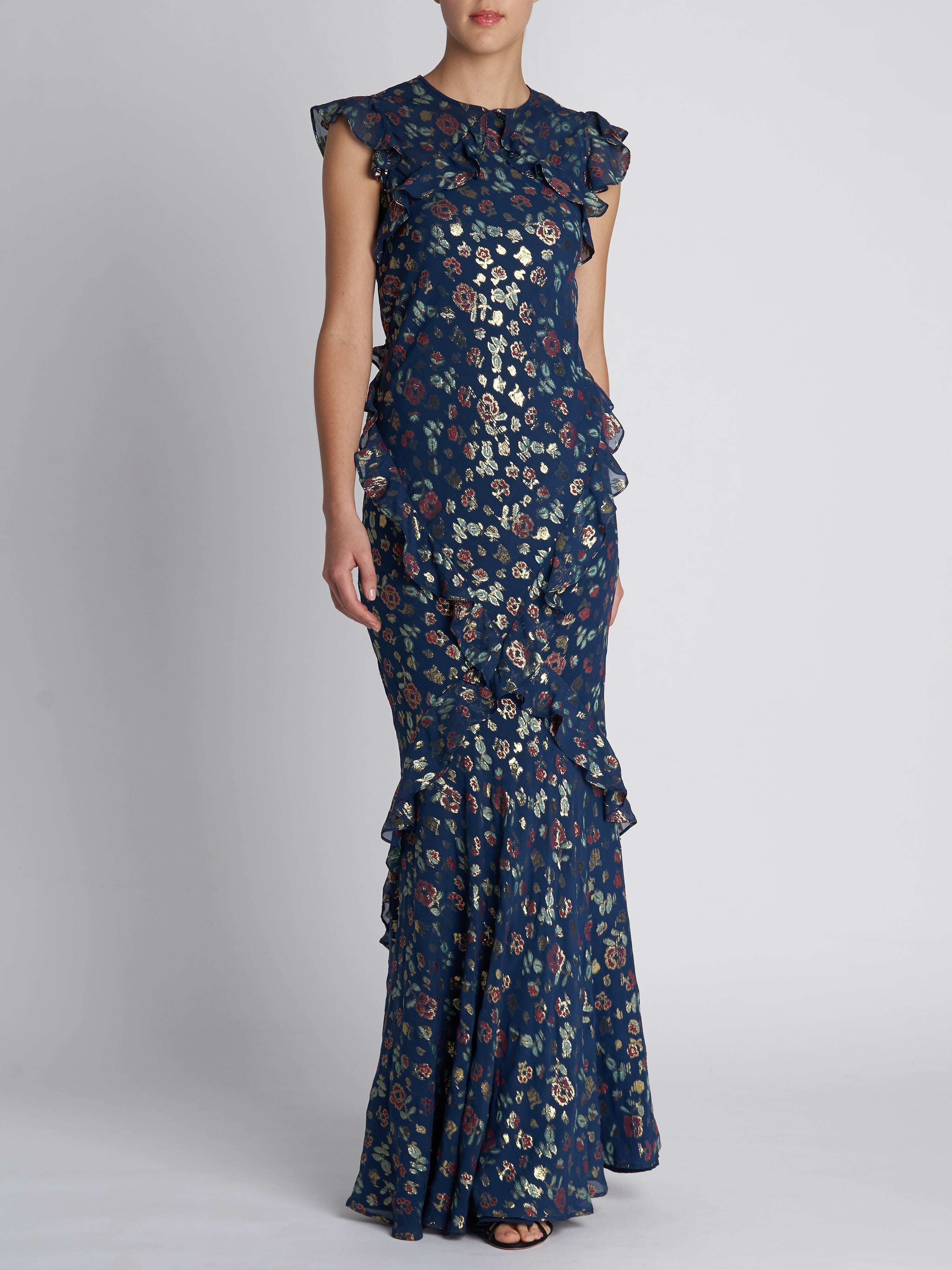 Tamara B Dress Shimmer Navy SALONI