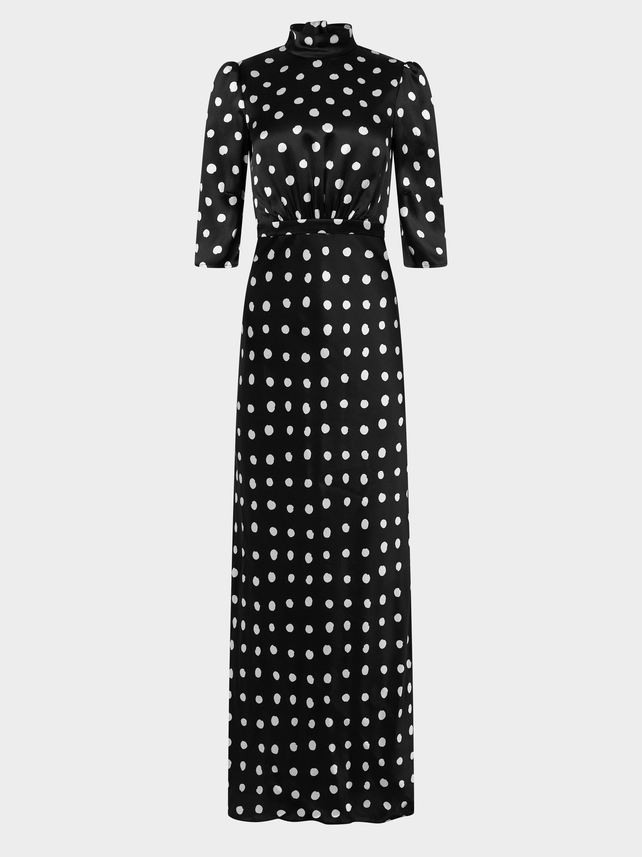 Adele Long Dress Mono Dot