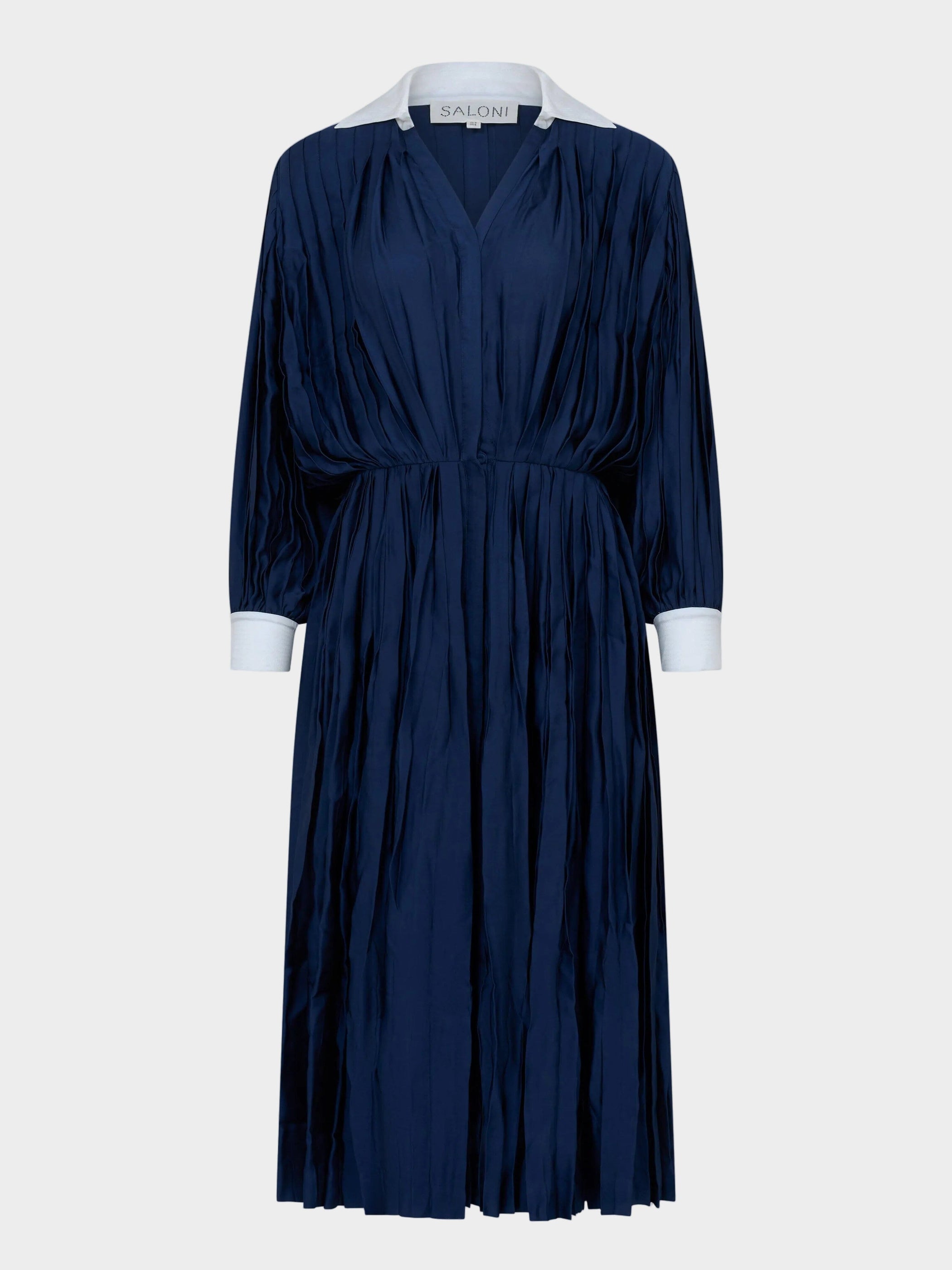 Aditi Dress in Navy Ivory