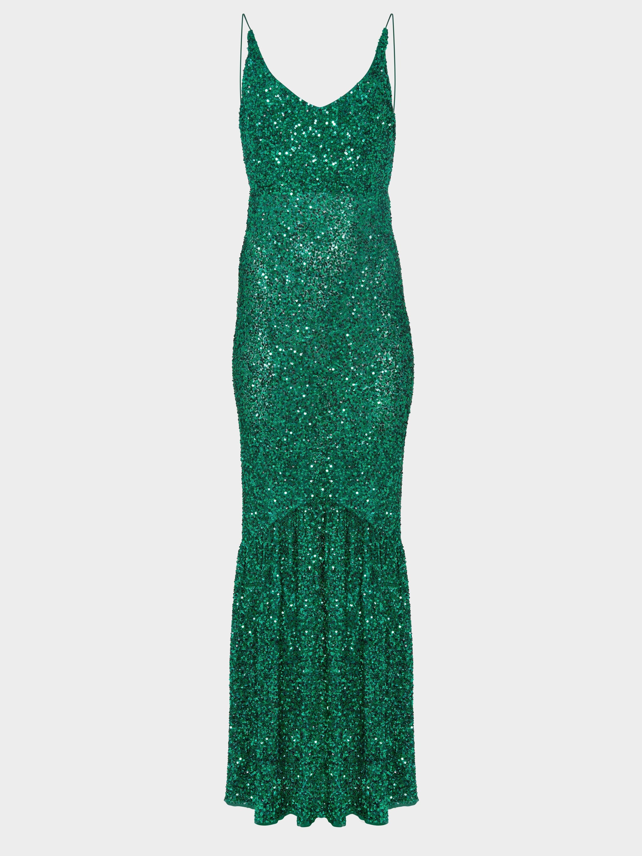 Aidan Long Dress in Emerald Green