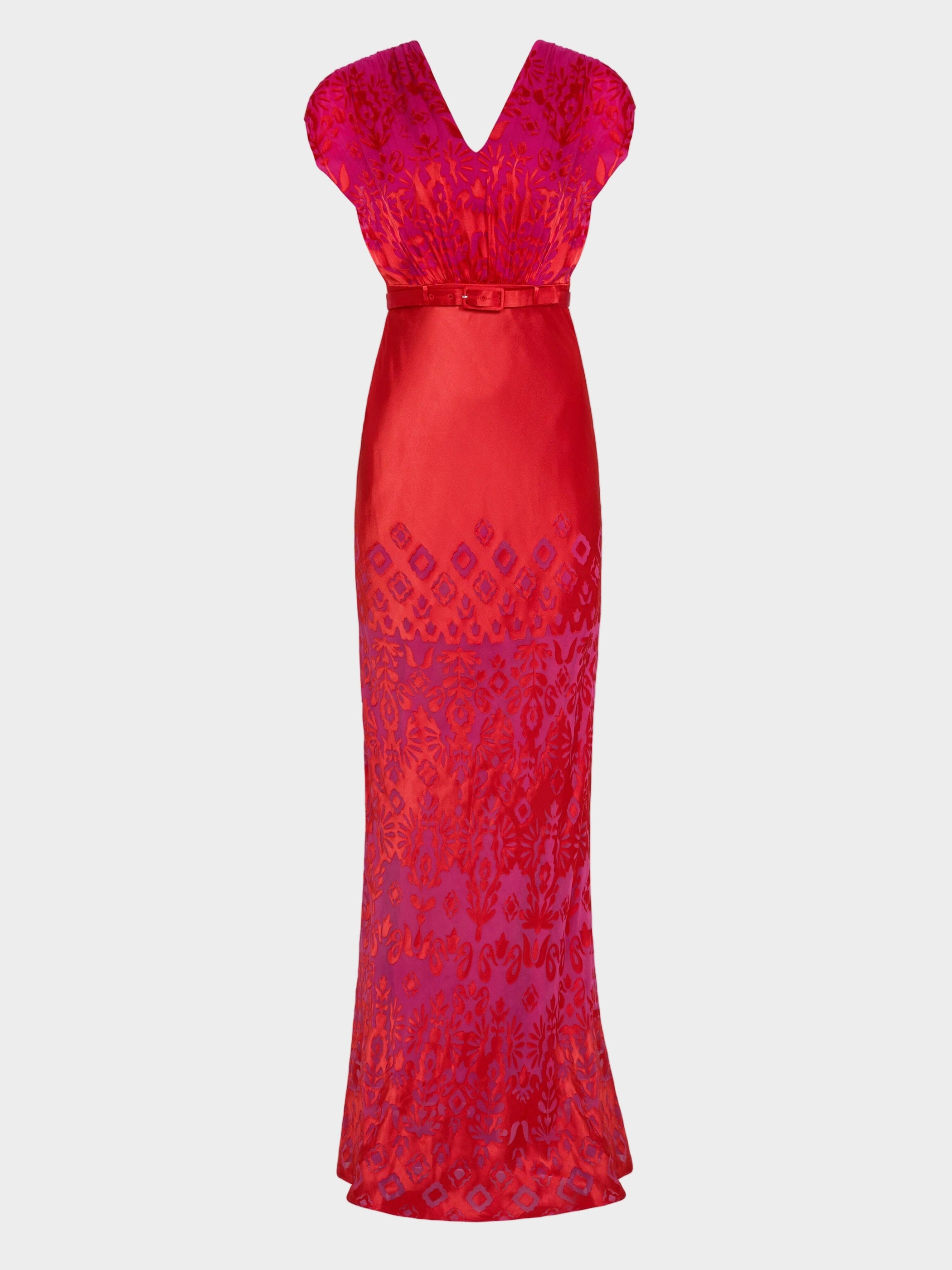 Apsara Long Dress in Magenta Rouge