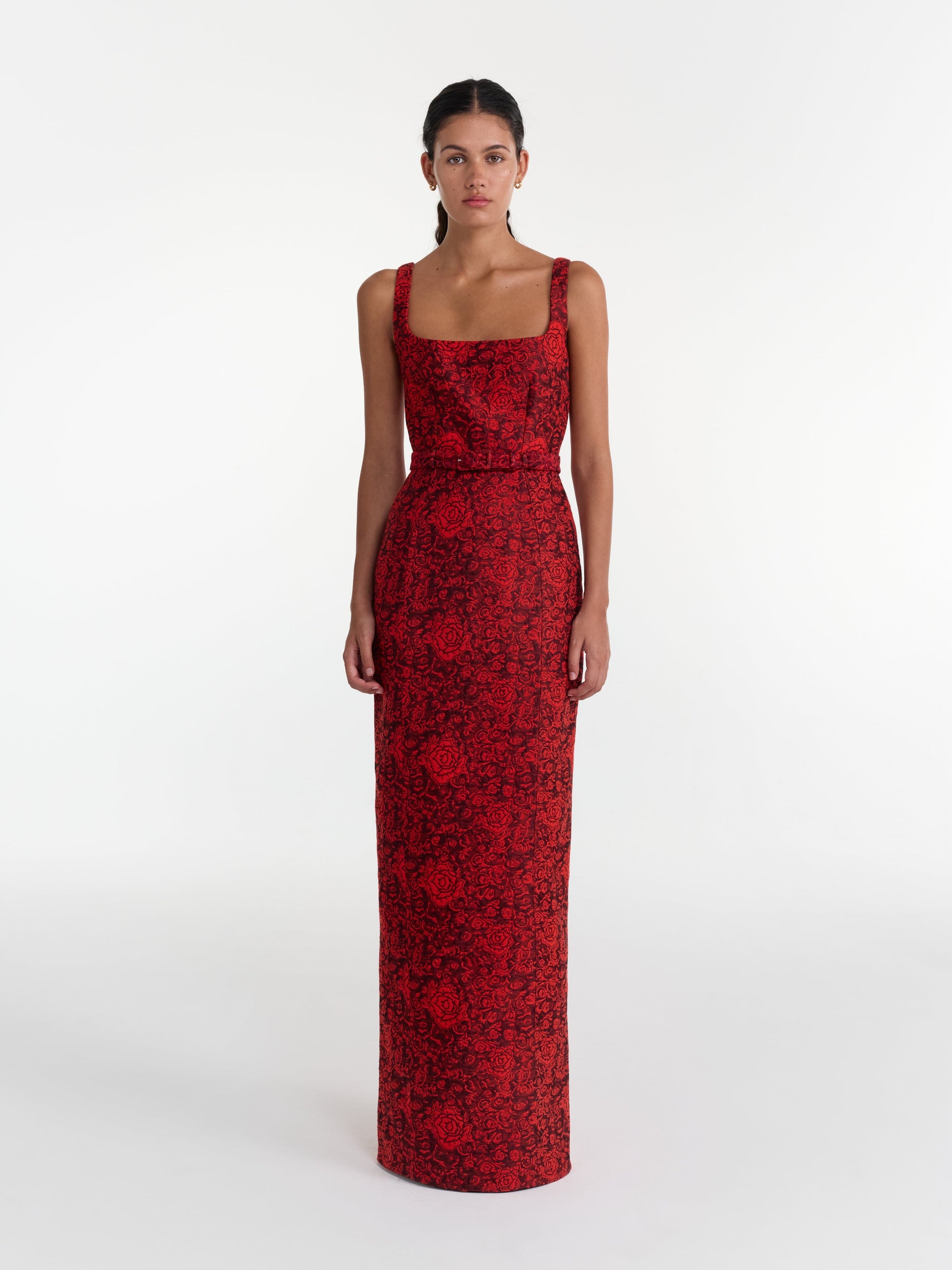 Bora Long Dress in Scarlet Rose