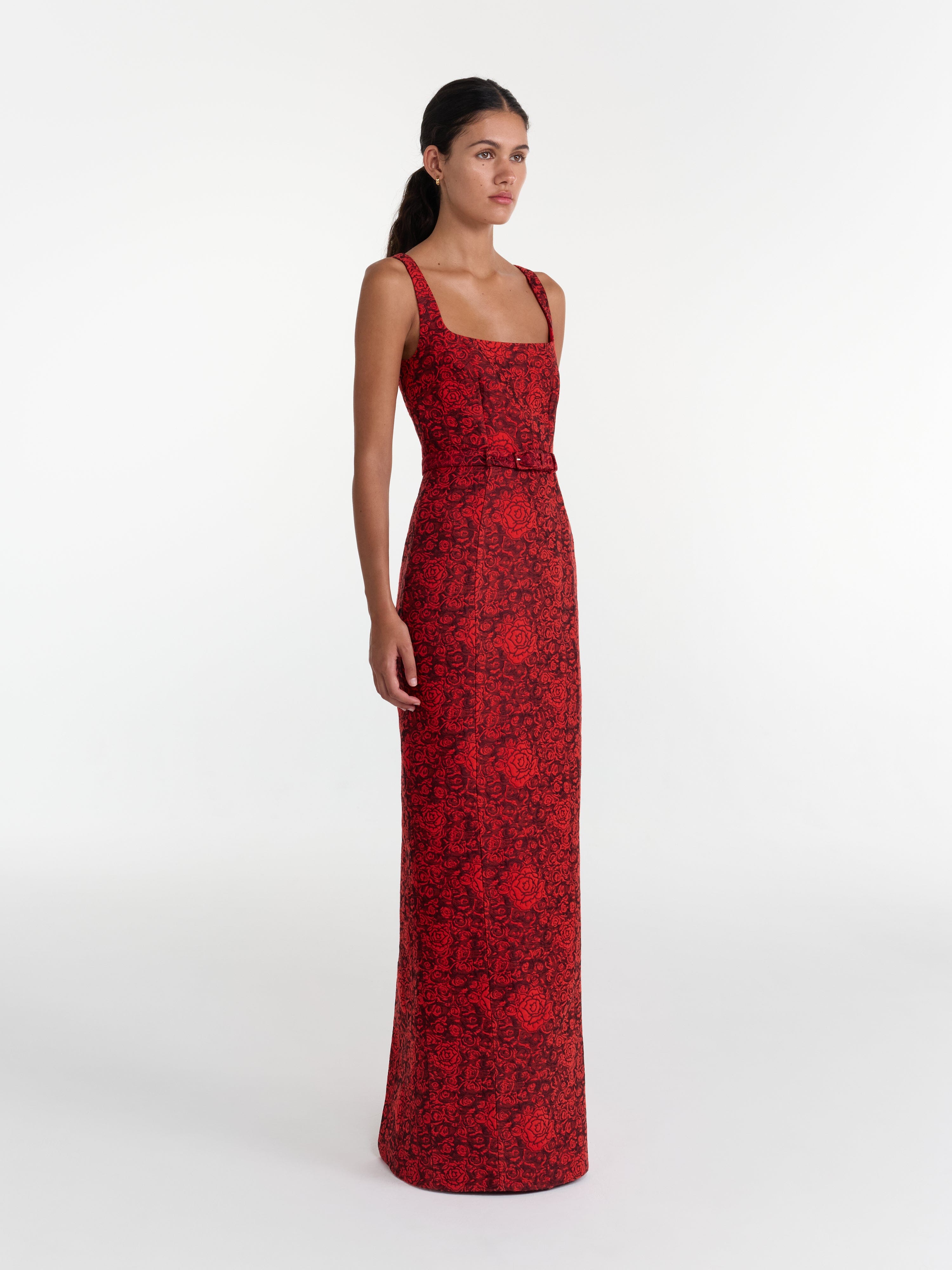 Bora Long Dress in Scarlet Rose