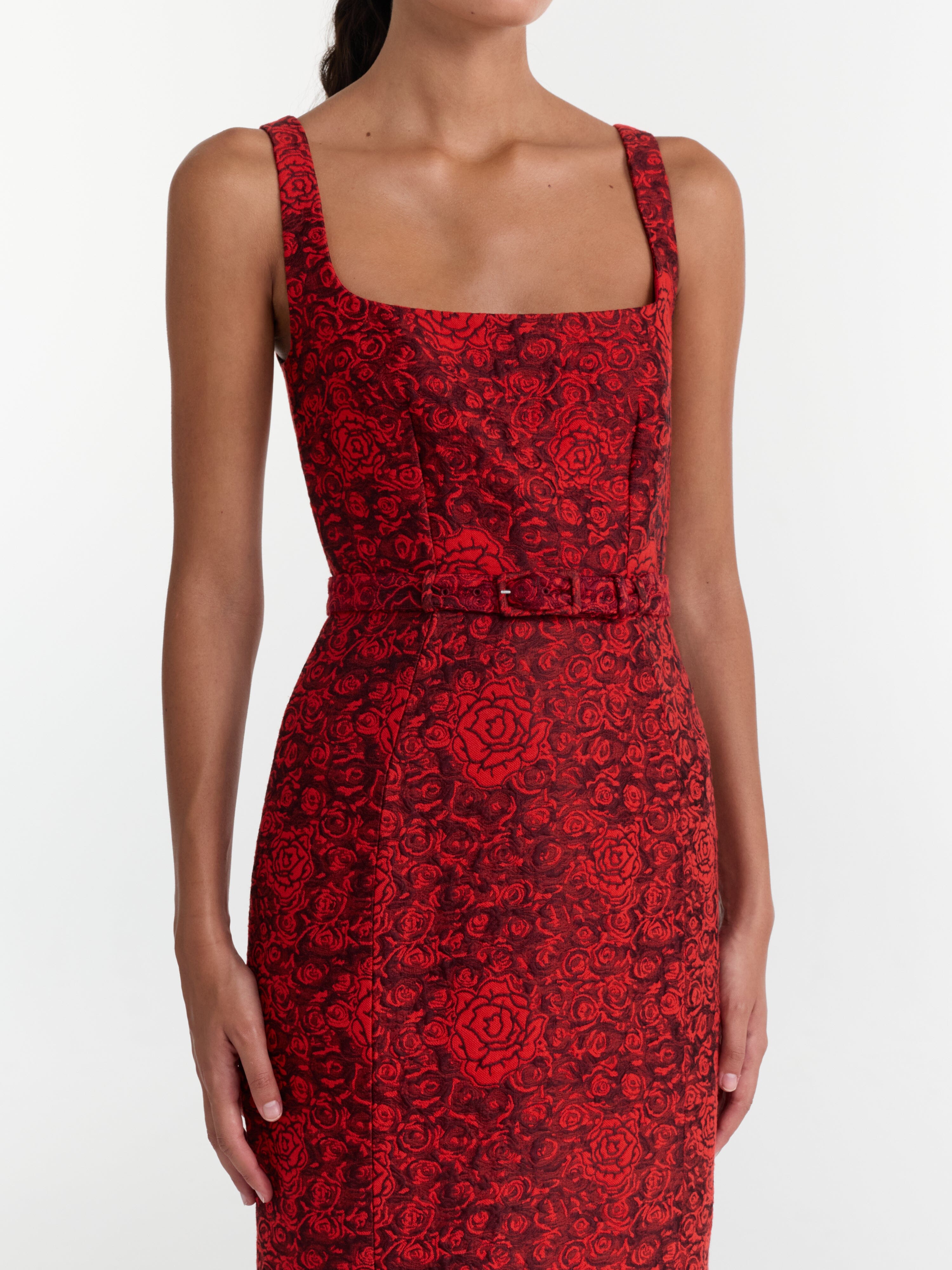 Bora Long Dress in Scarlet Rose