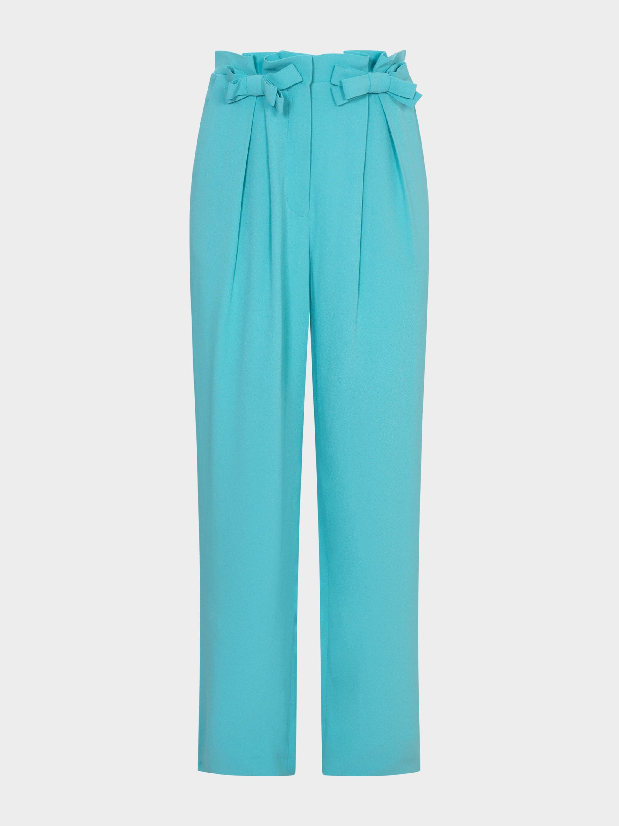 Bow Tulip Trousers in Aqua