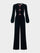 Camille Bows Jumpsuit in Black Valentine Lip