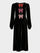Camille Velvet Pink Bows Dress in Black
