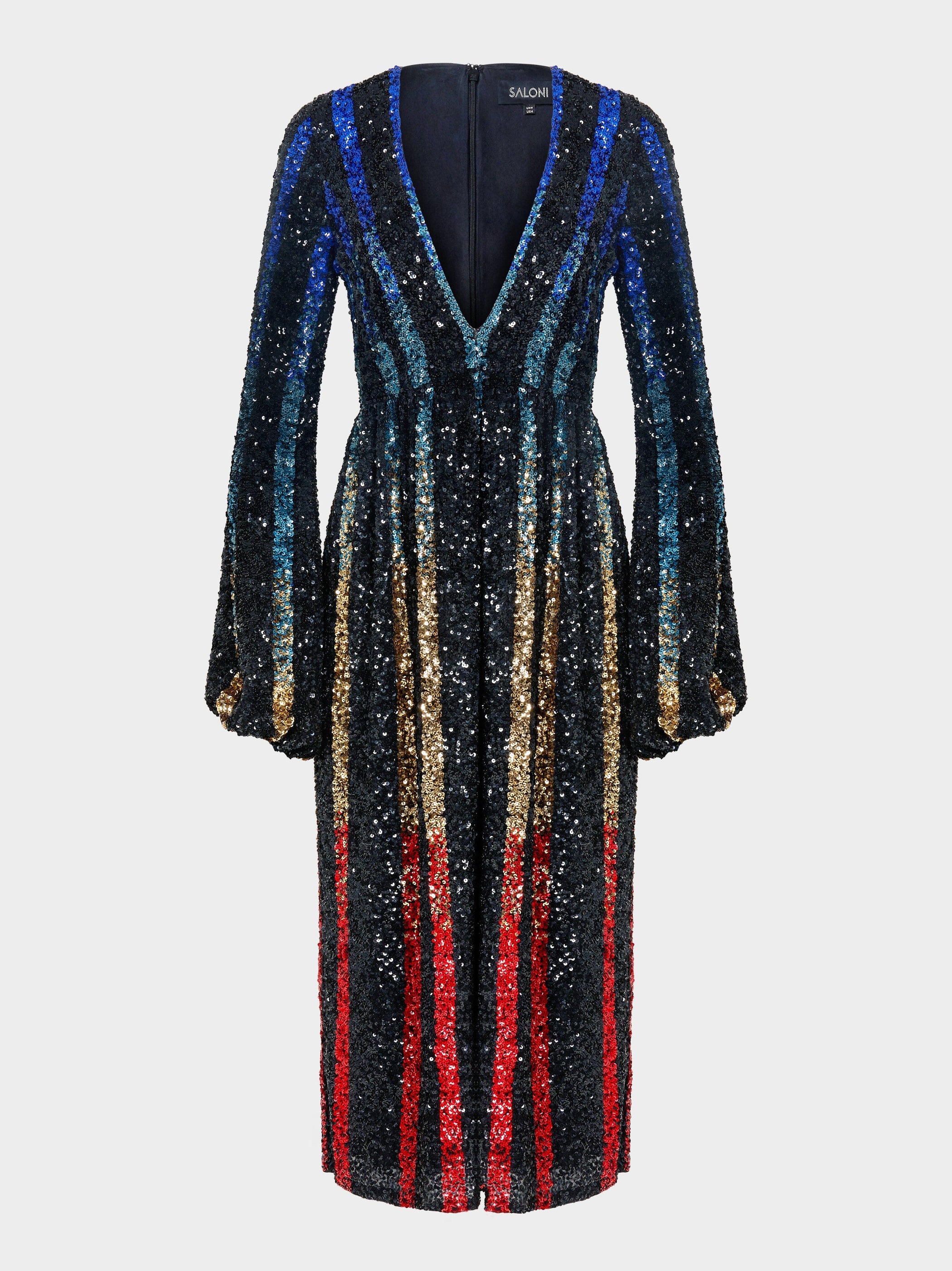 Camille B Dress Rainbow Stripe Sequin