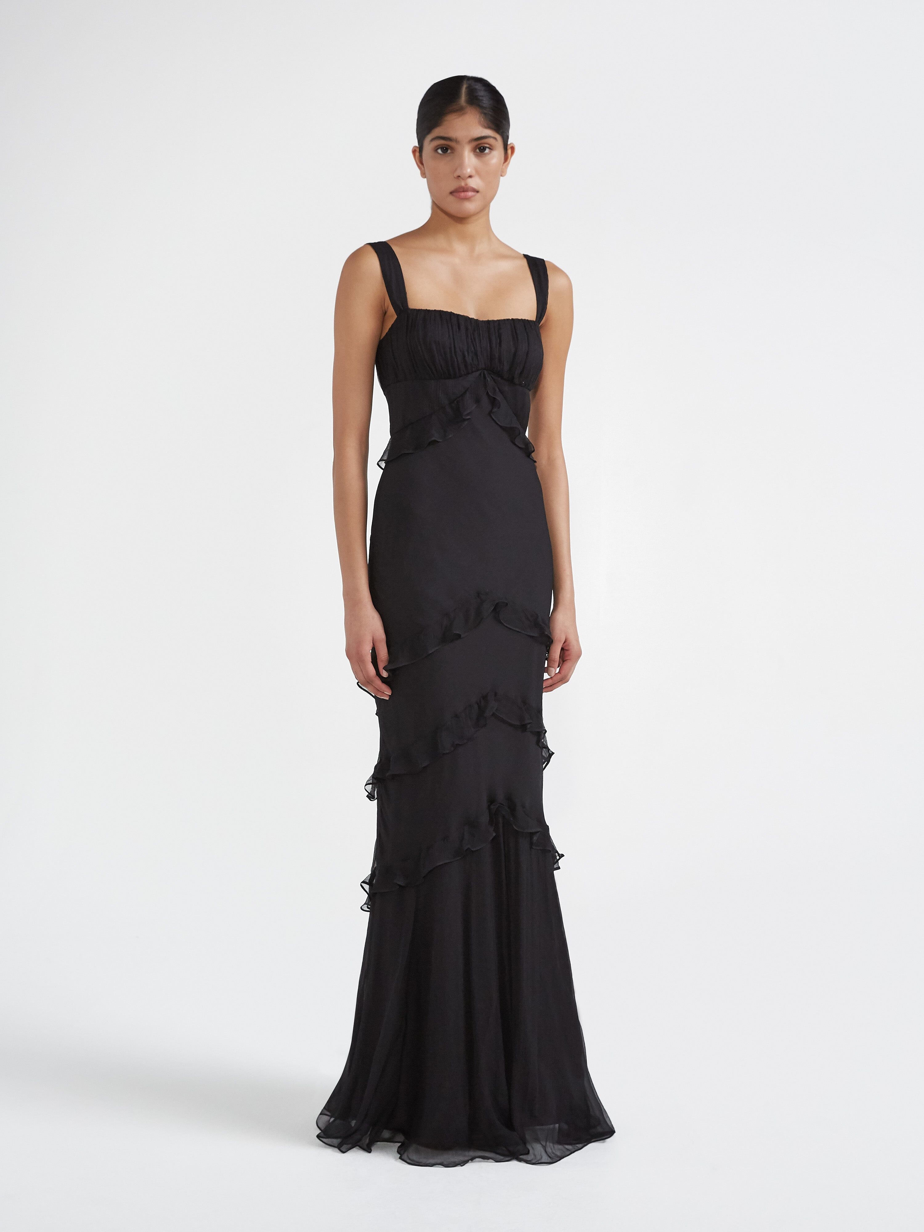 Mini Dress Saloni Navy Dress Saloni London Chandra Dress In Black Silk Mini Dress Saloni Navy Dress Saloni London Chandra Dress In Black Silk