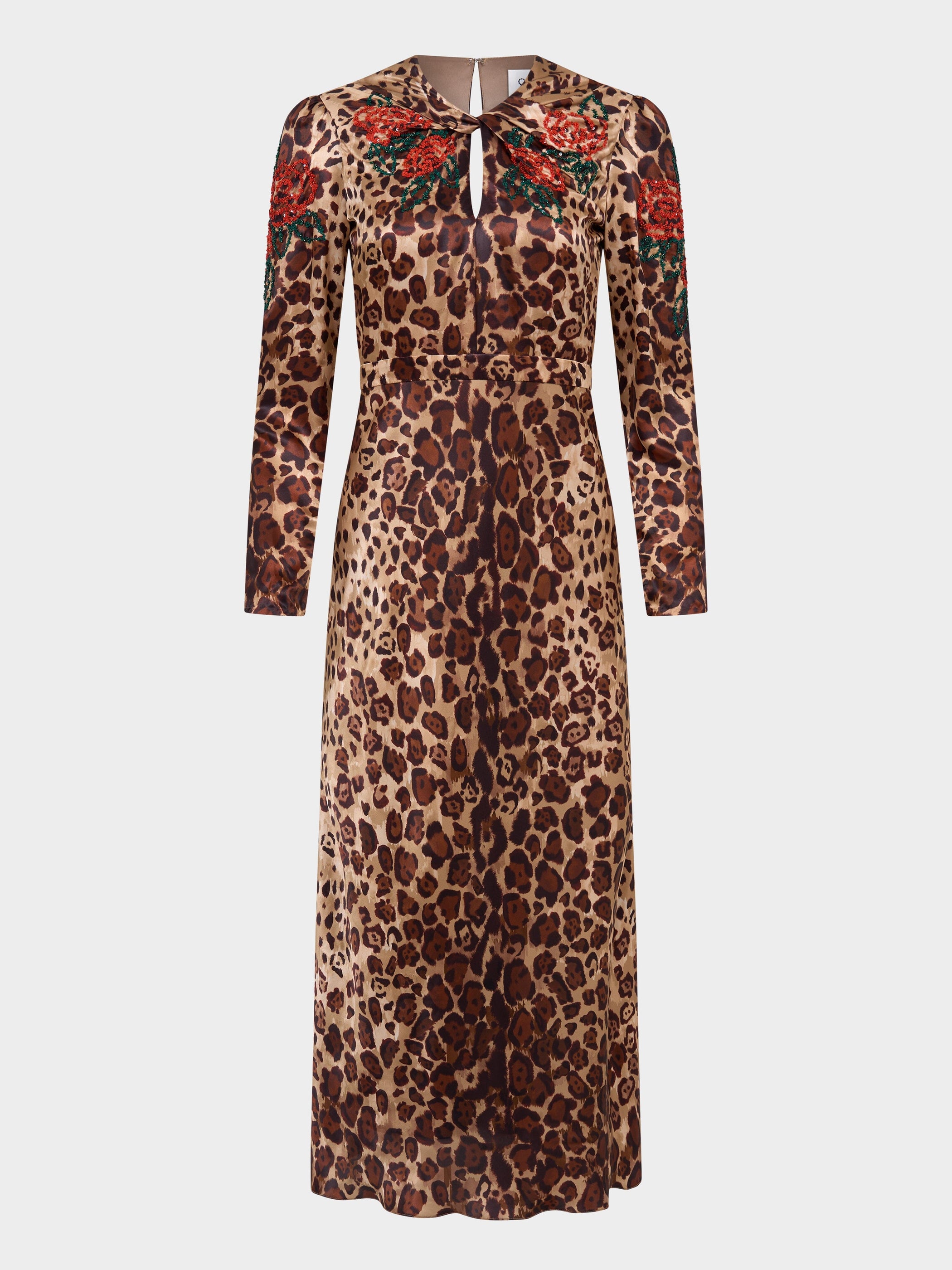 Claudia Midi Dress in Cheetah Petal