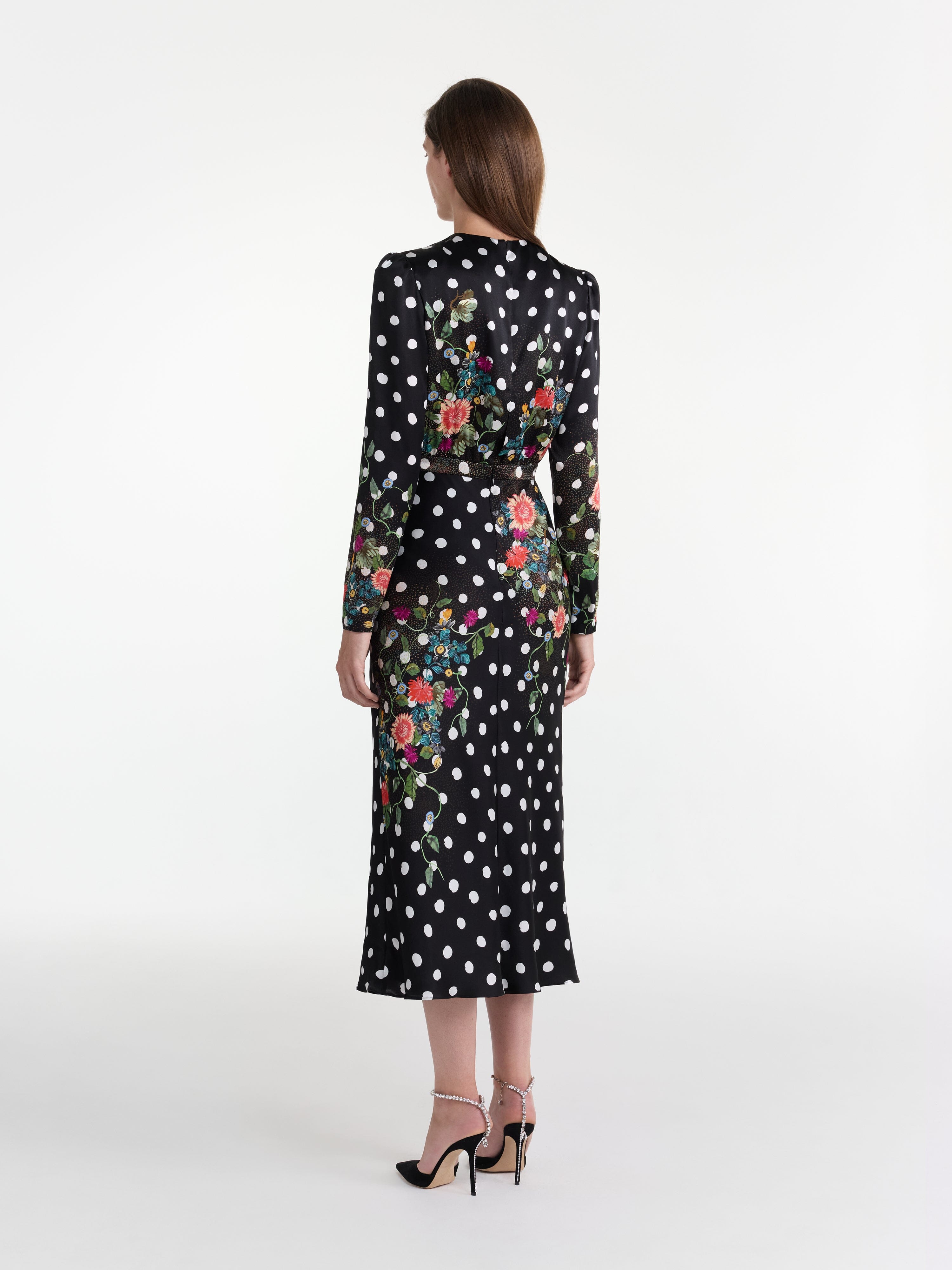 Claudia Midi Dress in Polka Bouquet