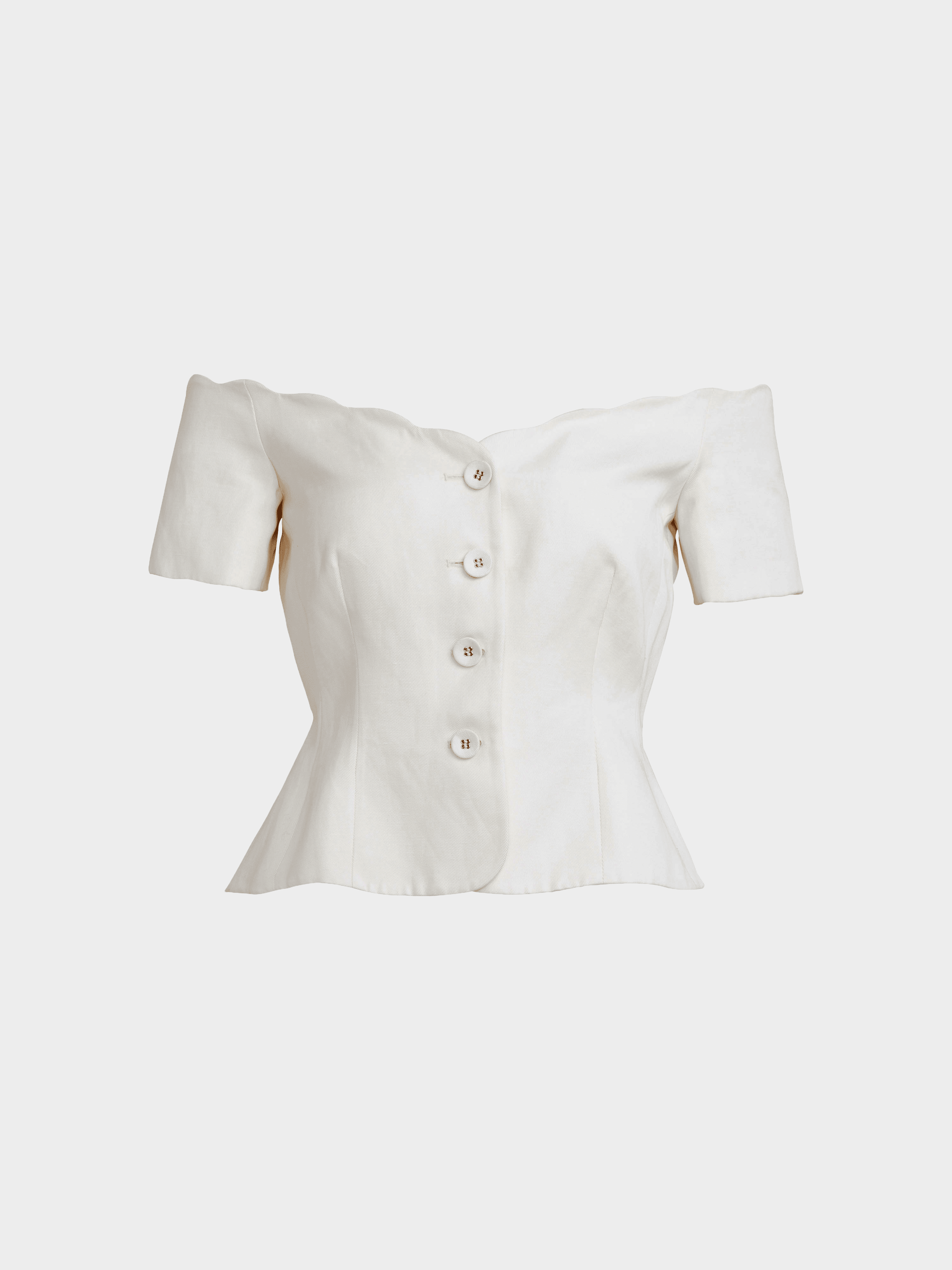 Clementine Scallop Top in Cream – SALONI