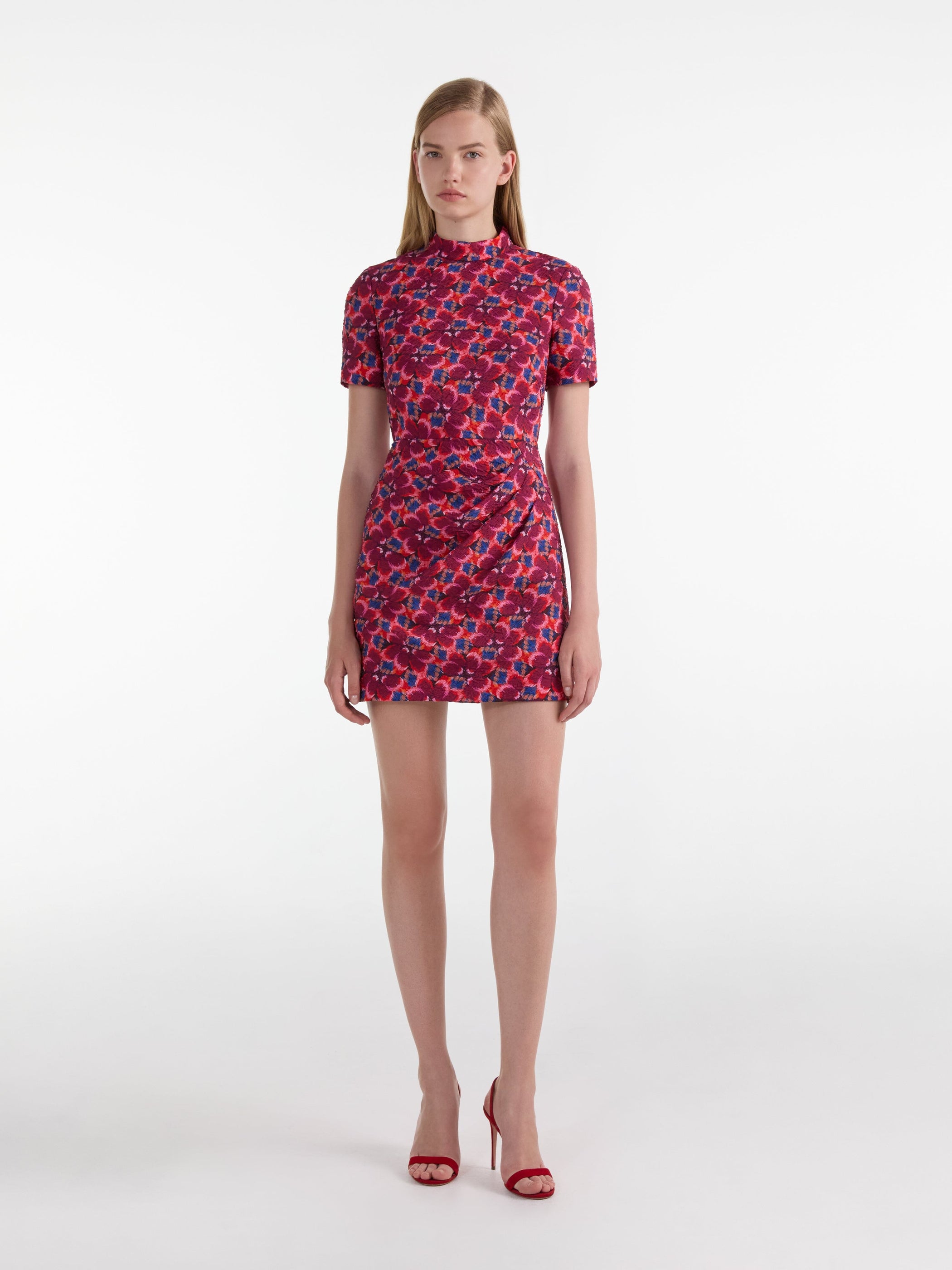 Draped Min Dress in Quail Magenta