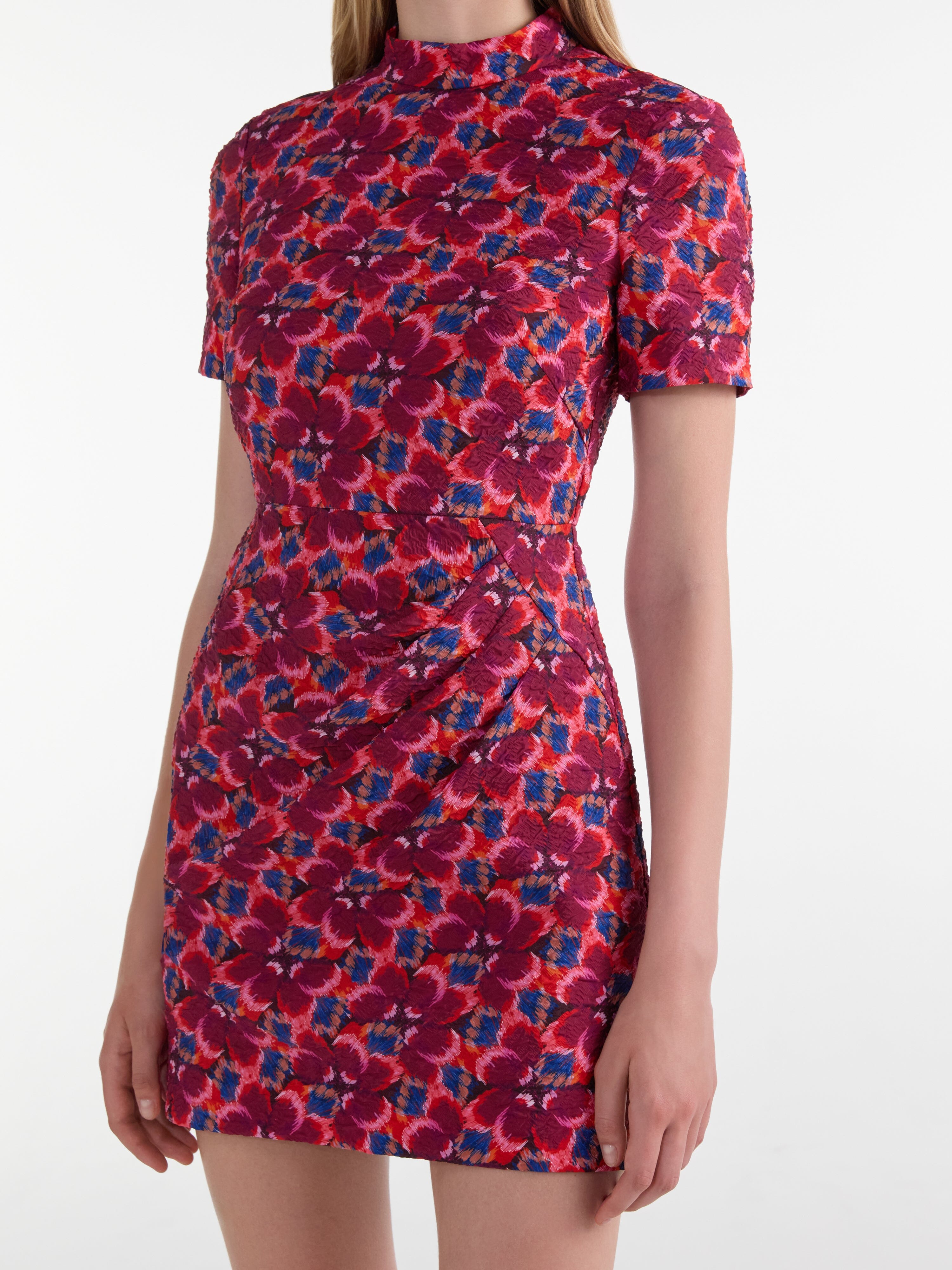 Draped Min Dress in Quail Magenta