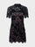 Draped Min C Dress in Black Blossom Embroidery