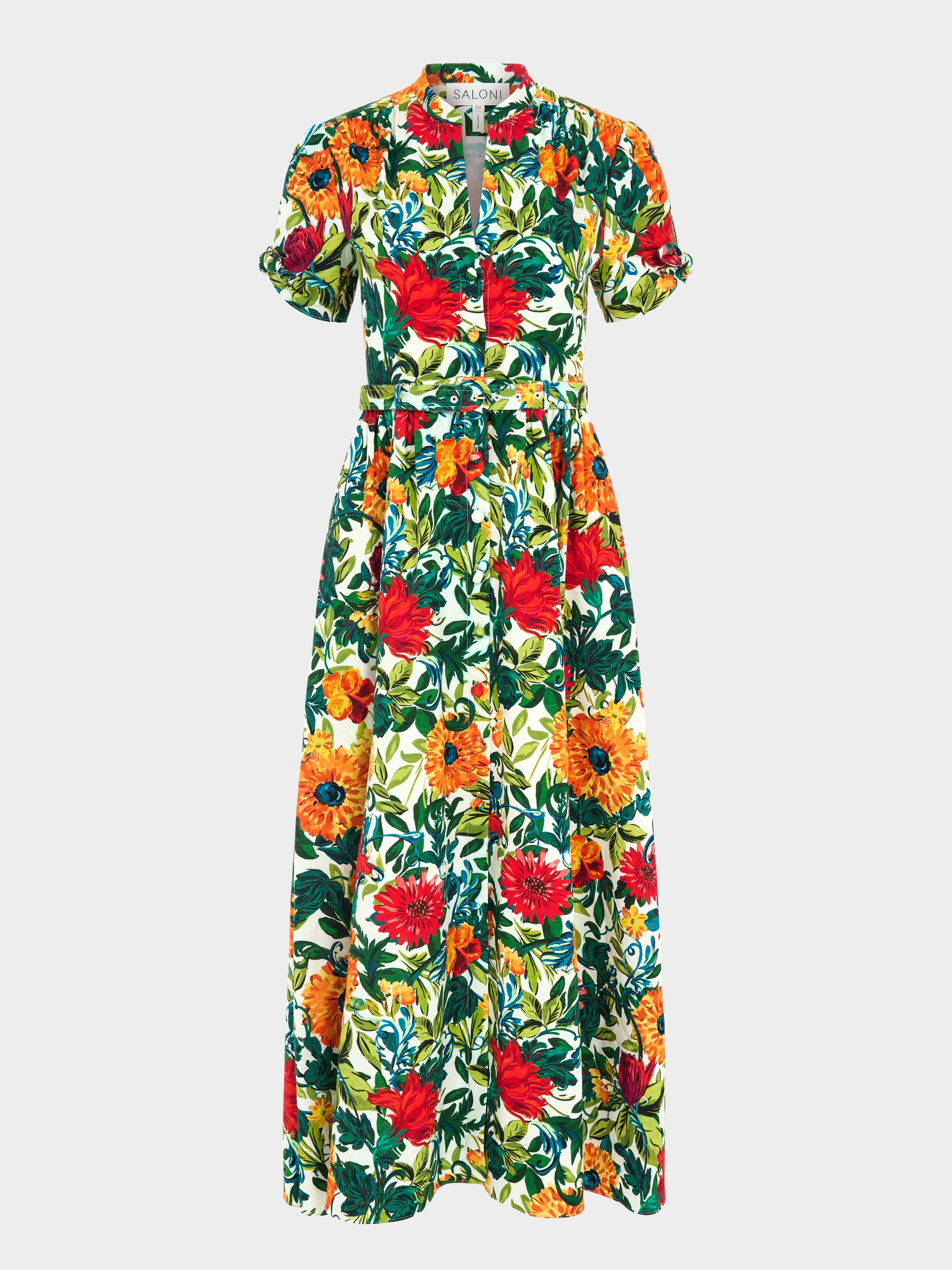Ena Dress in Mandevilla Foliage