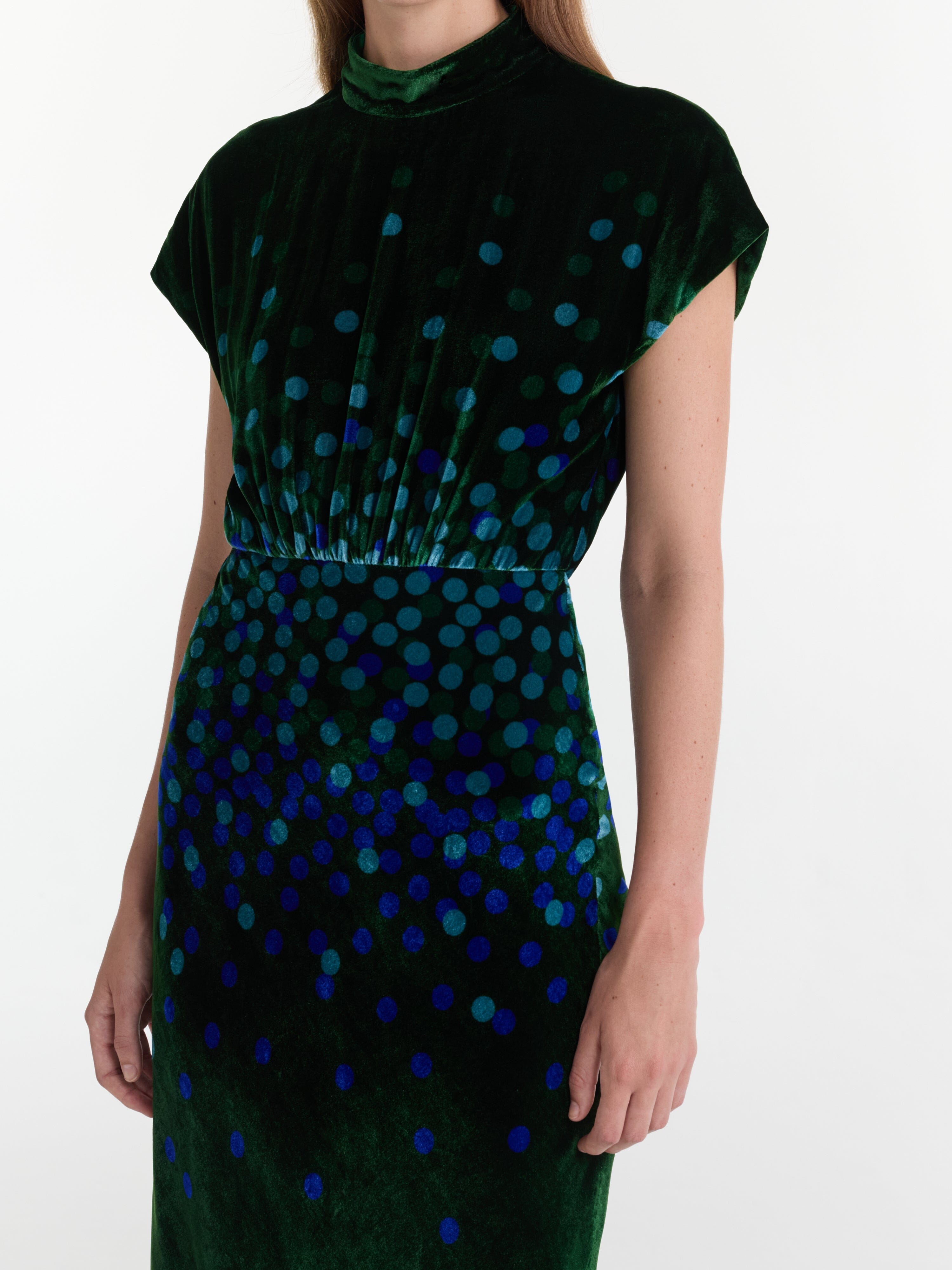 Saloni Fabienne Velvet Midi Dress - Starlight Sky - 6 Saloni Fabienne Velvet Midi Dress - Starlight Sky - 6