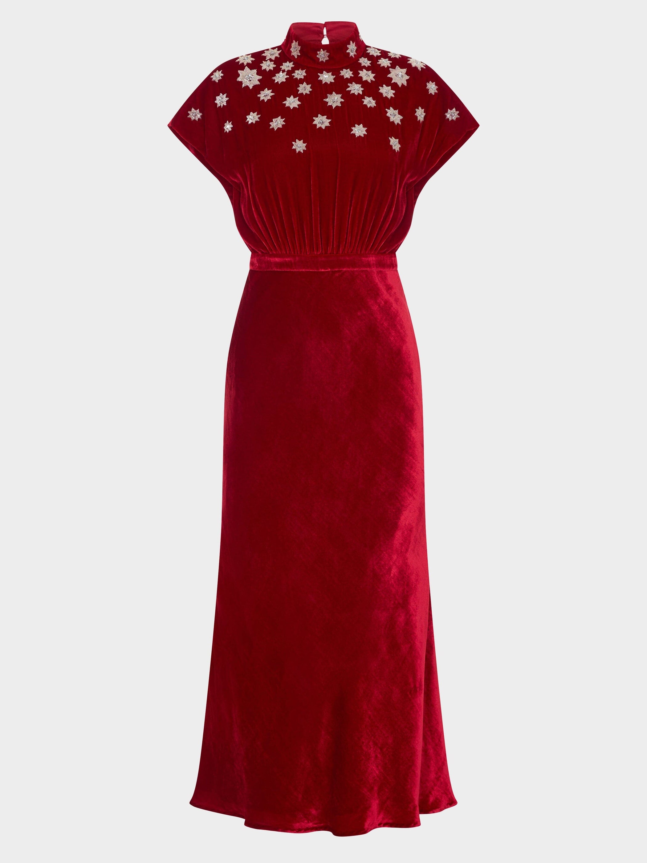 Fabienne Dress in True Red Embroidery