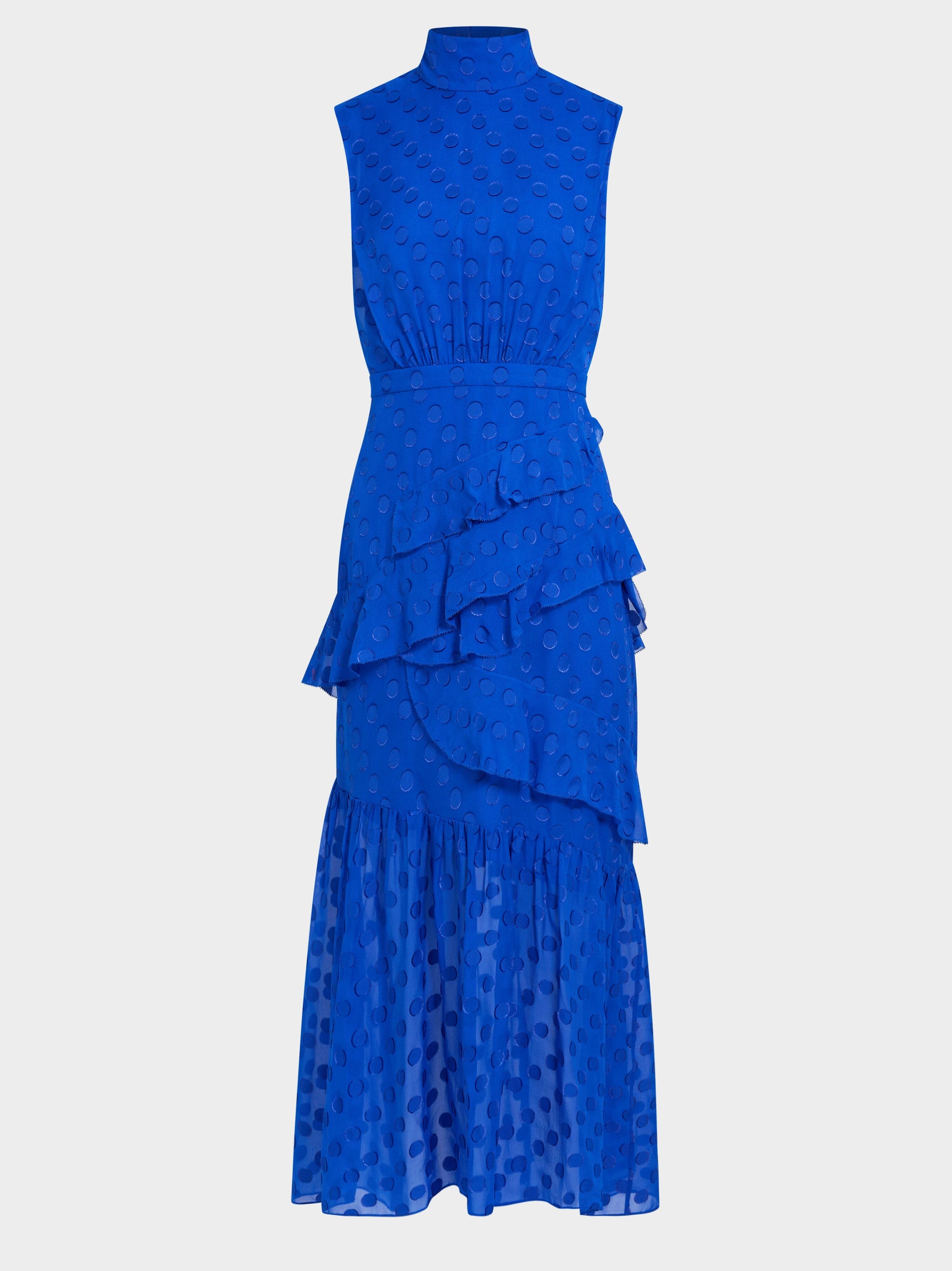 Fleur Ruffle Dress in Cobalt Blue