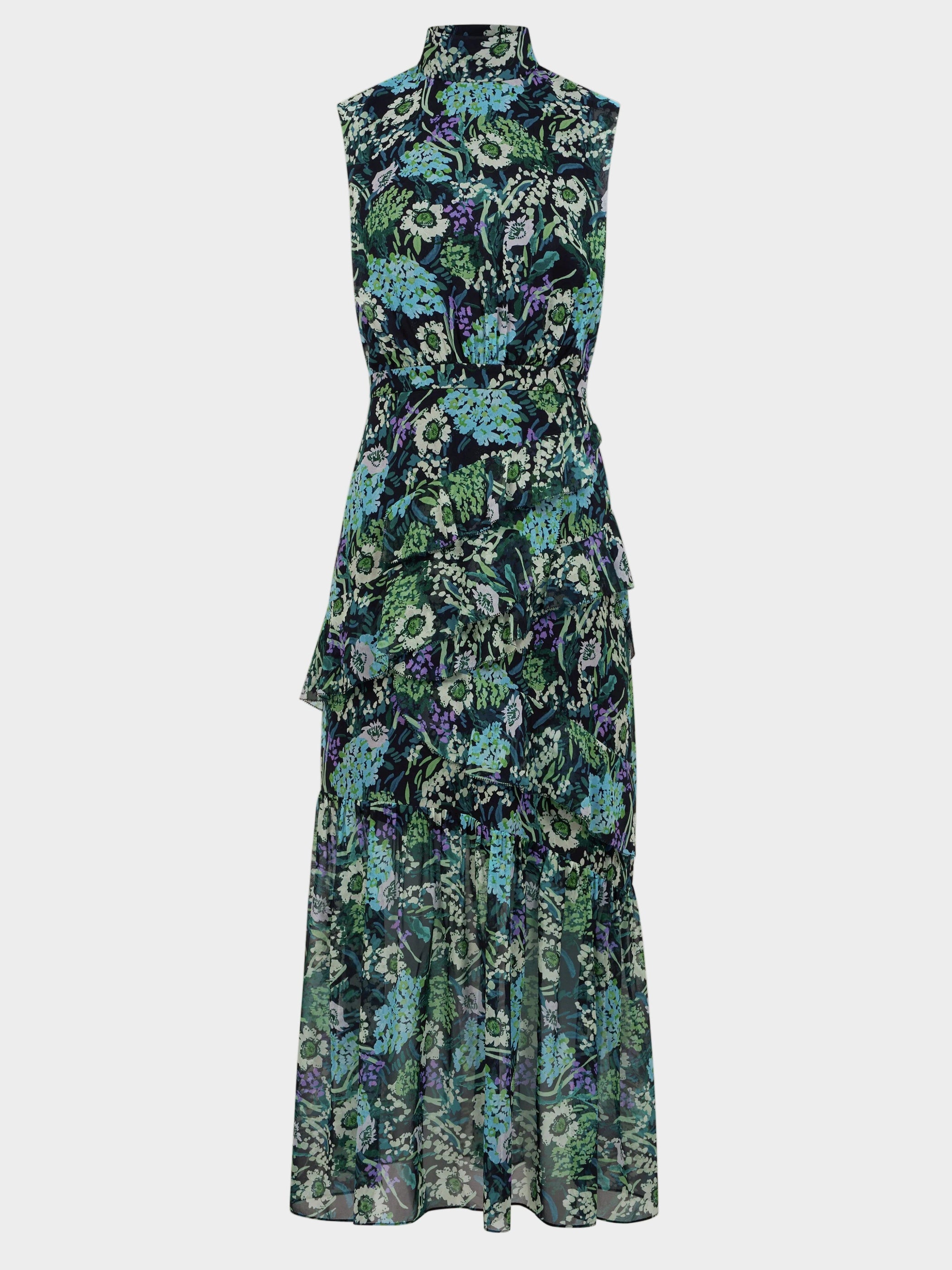 Fleur Ruffle Dress in Silva Fern