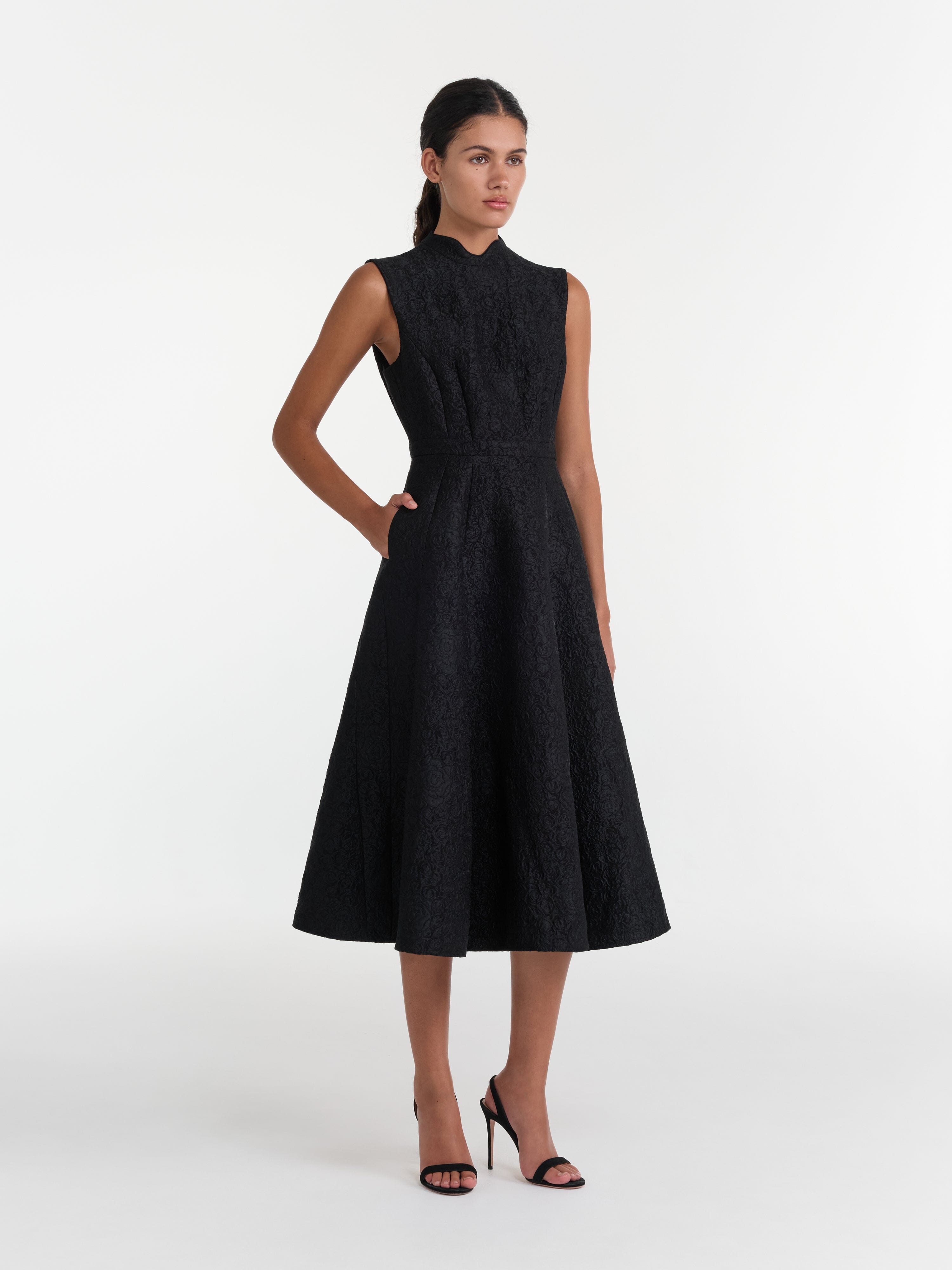 Flora Dress in Noir Rose