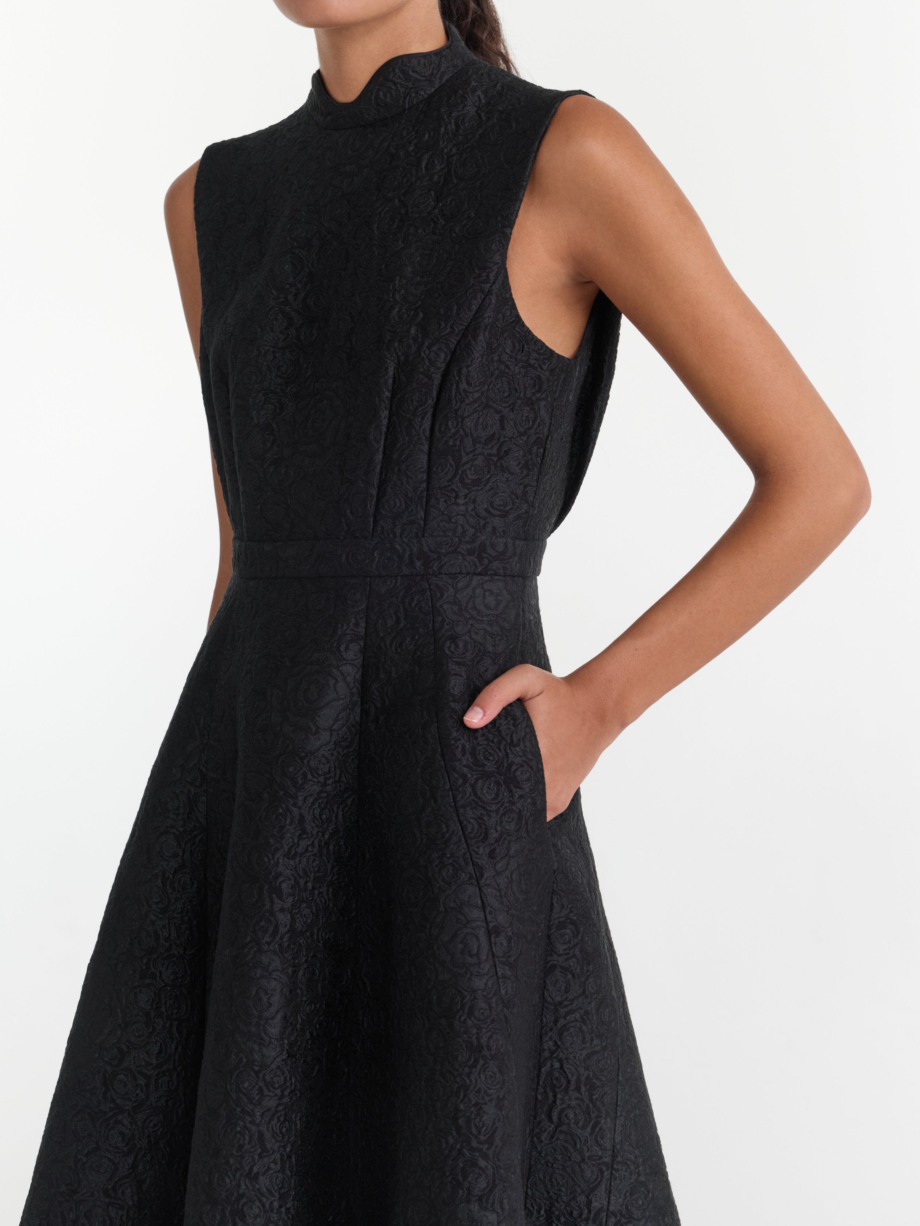 Flora Dress in Noir Rose