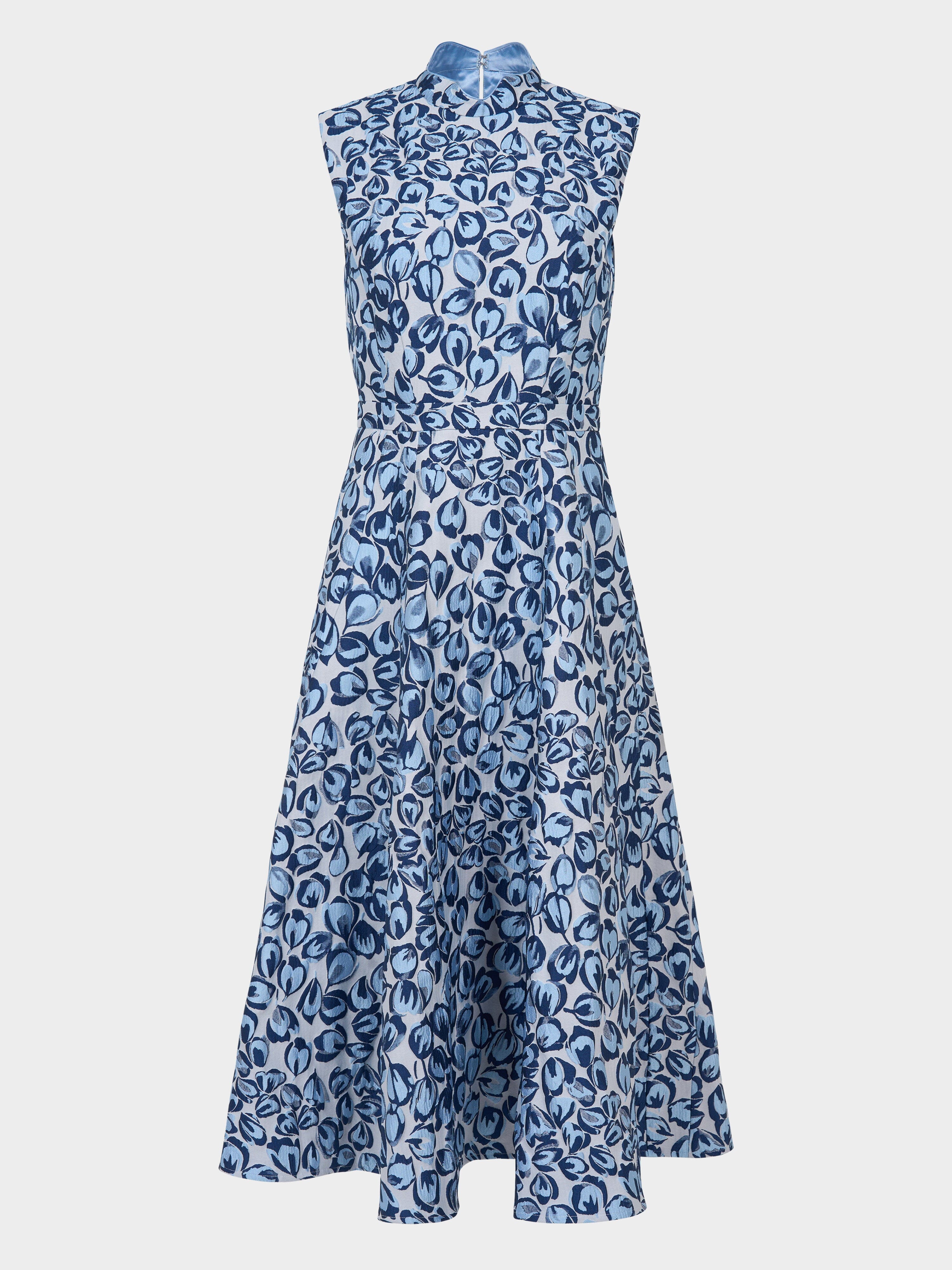 Flora Dress in Porcelain Blues