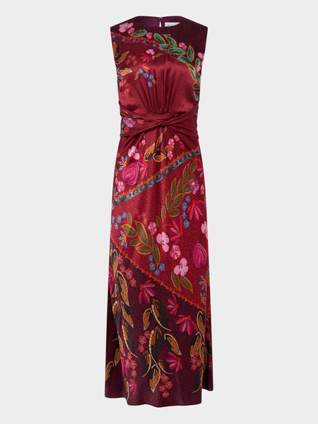 saloni gwen twisted draped floral print silk maxi dress Saloni Gwen Floral-Print Silk Maxi Dress In Green - 50% Off