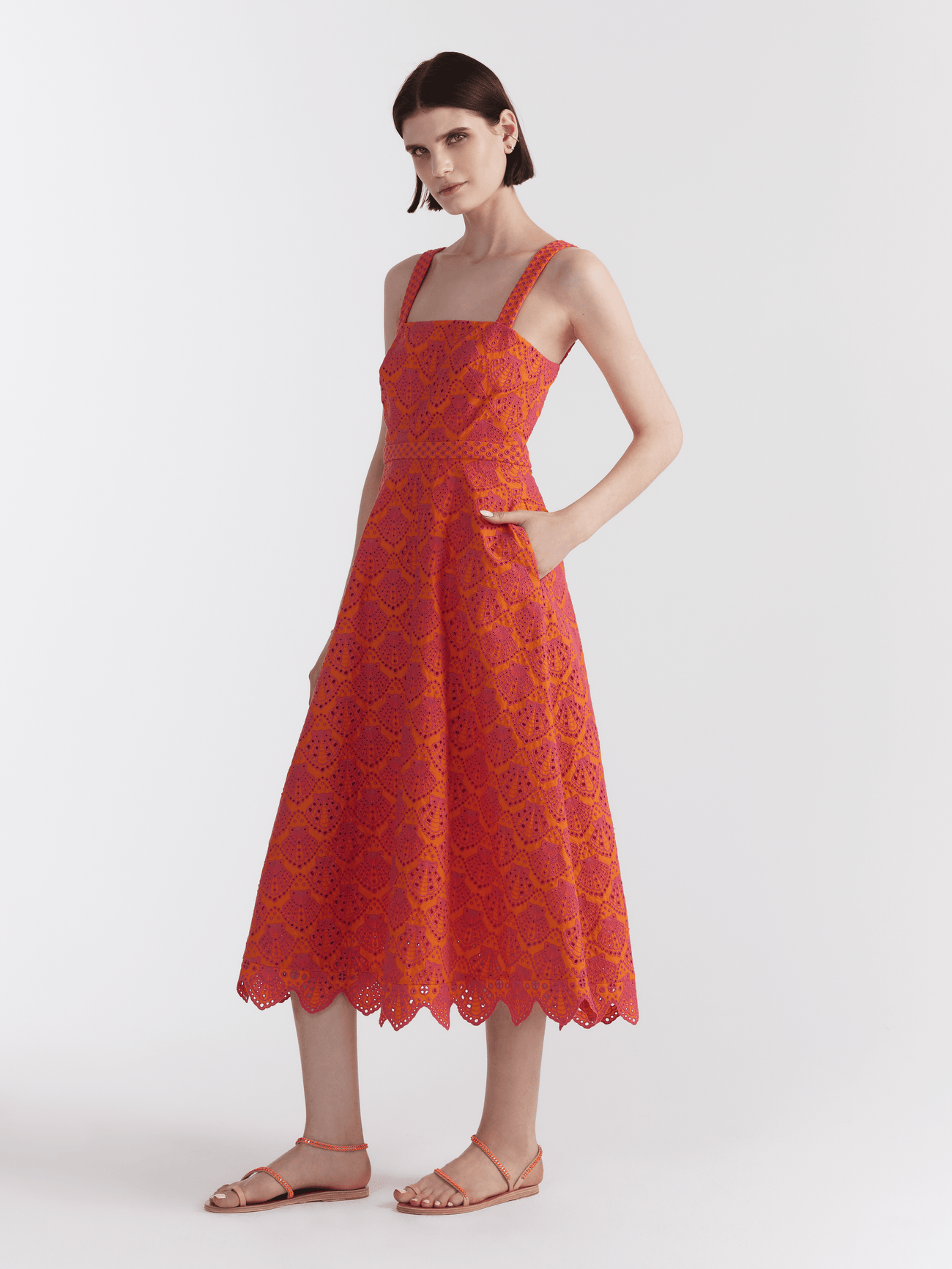 Load image into Gallery viewer, Aubrey Dress in Orange Berry