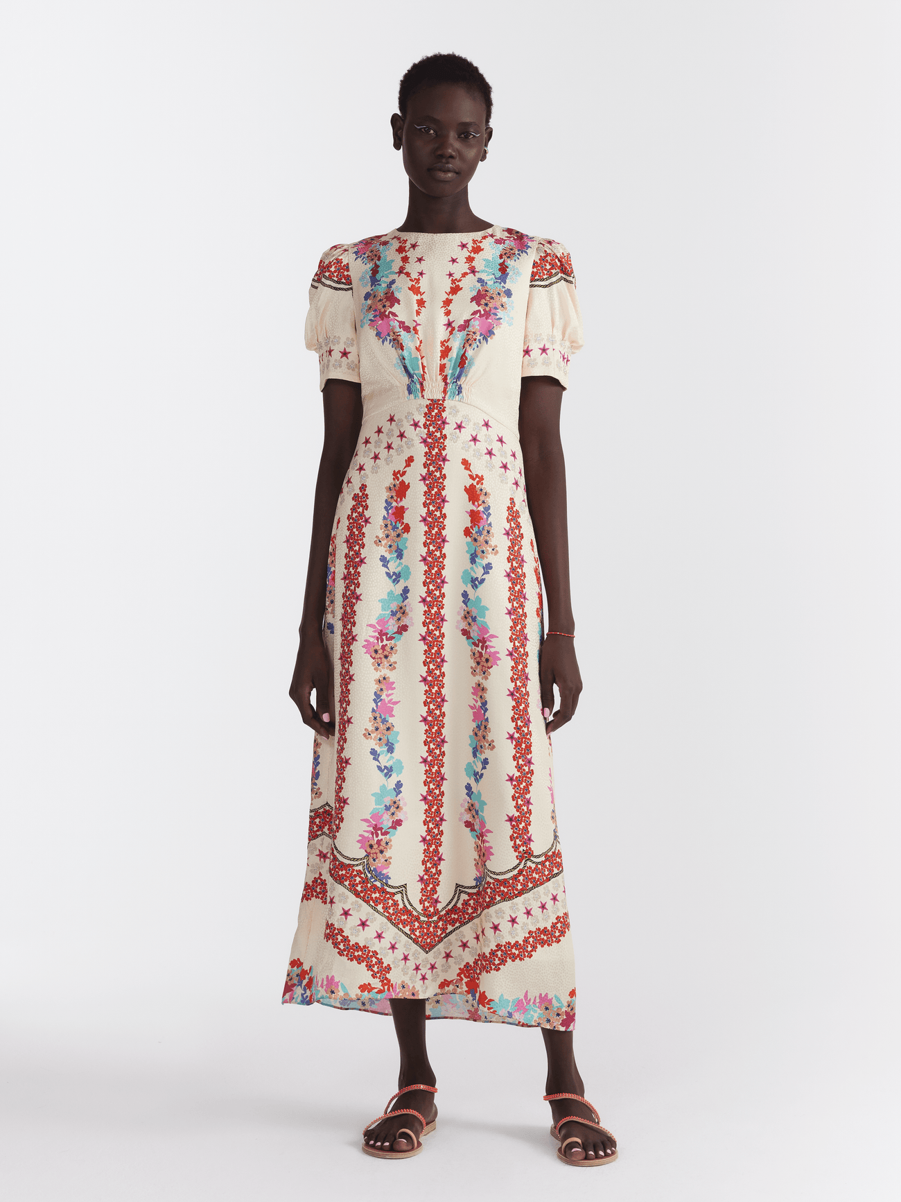 Saloni bianca floral clearance dress