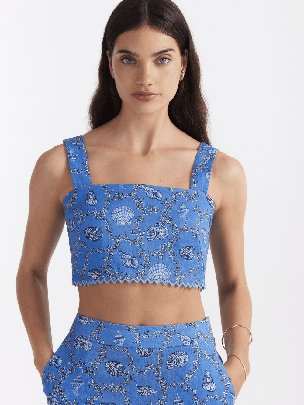 Meadow Top in Coral Lapis Zigzag – SALONI