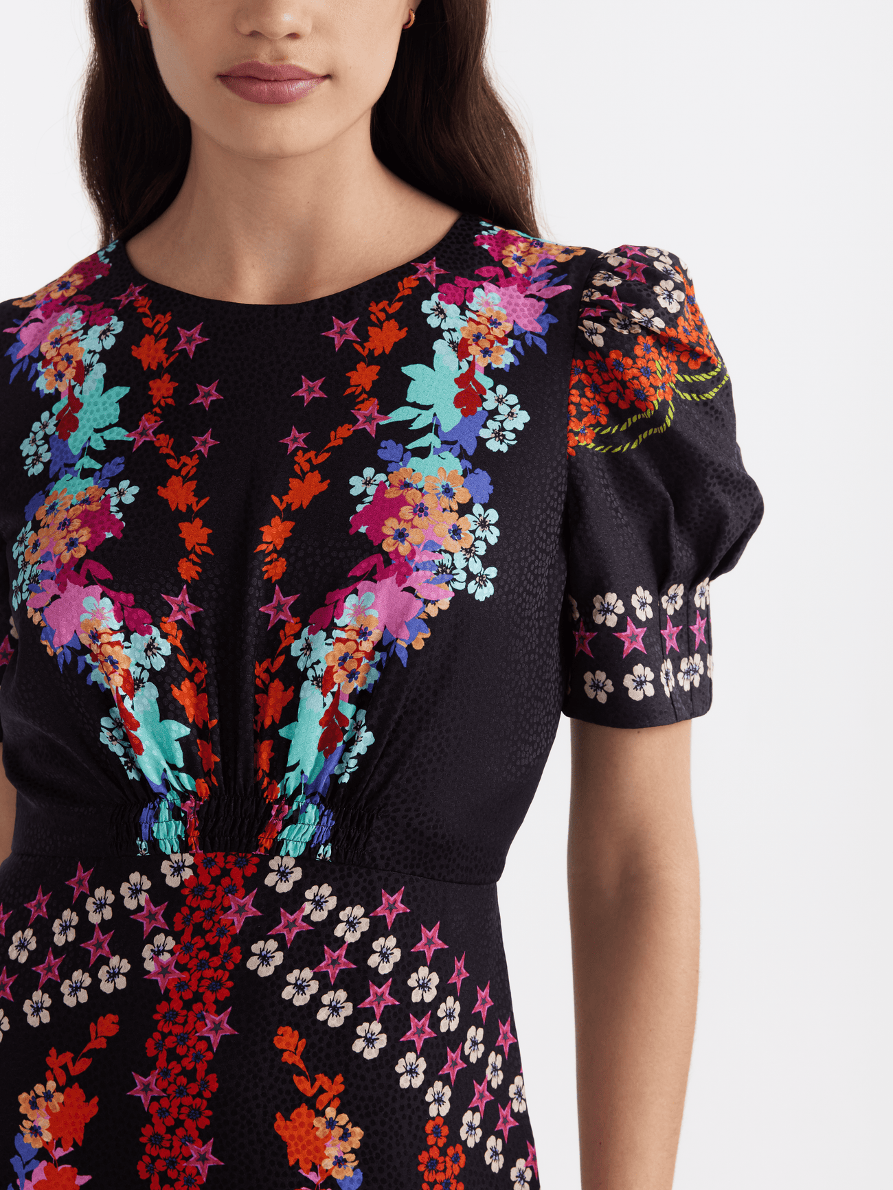 Load image into Gallery viewer, Bianca Dress in Calla Noir print