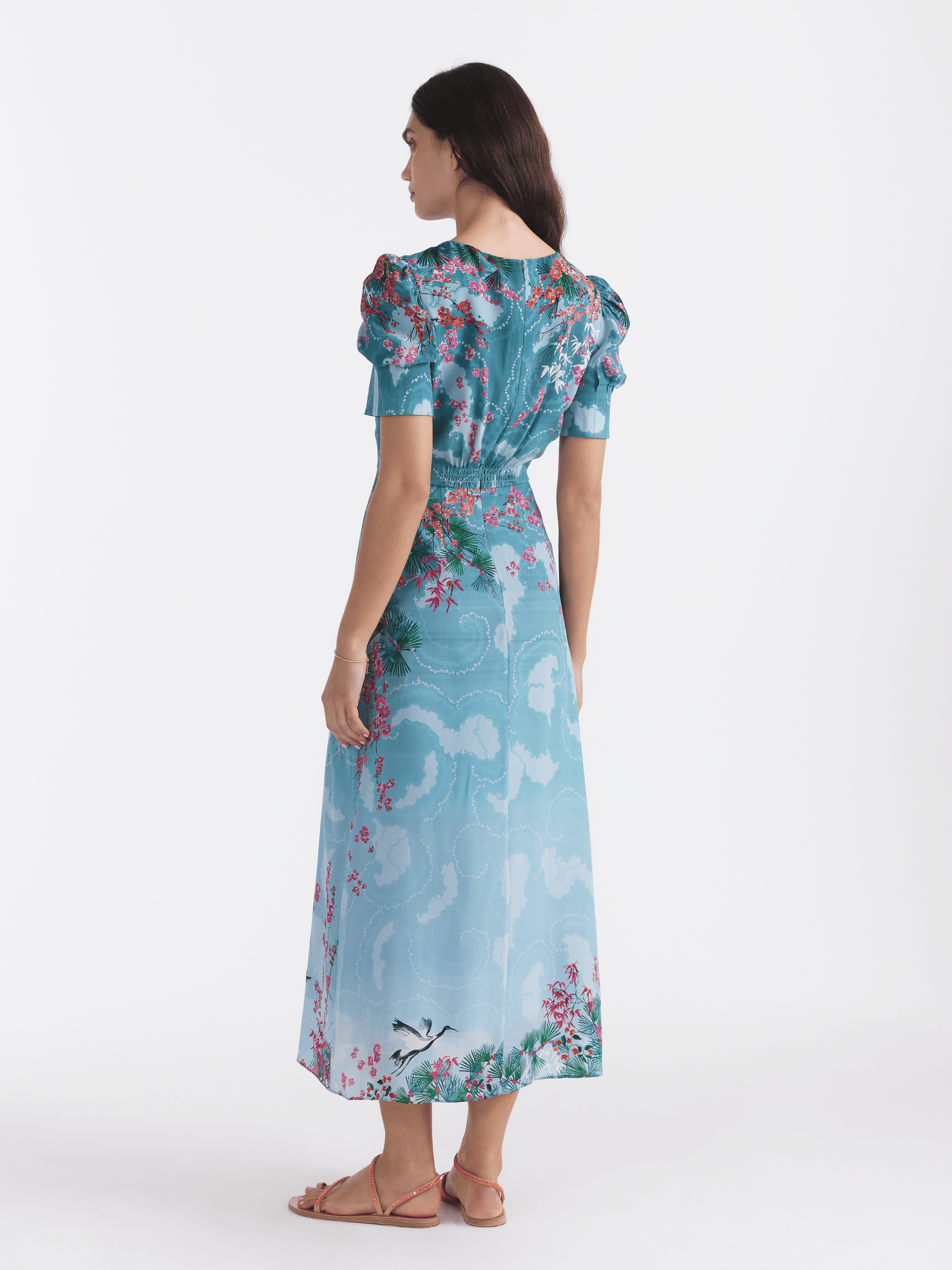 Saloni bianca floral sales dress