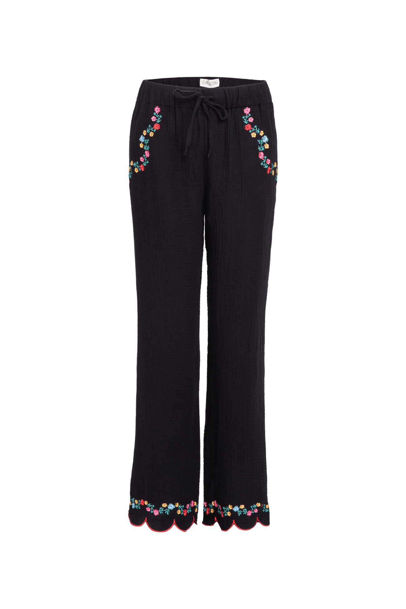 Load image into Gallery viewer, Paige Scallop Trouser in Black