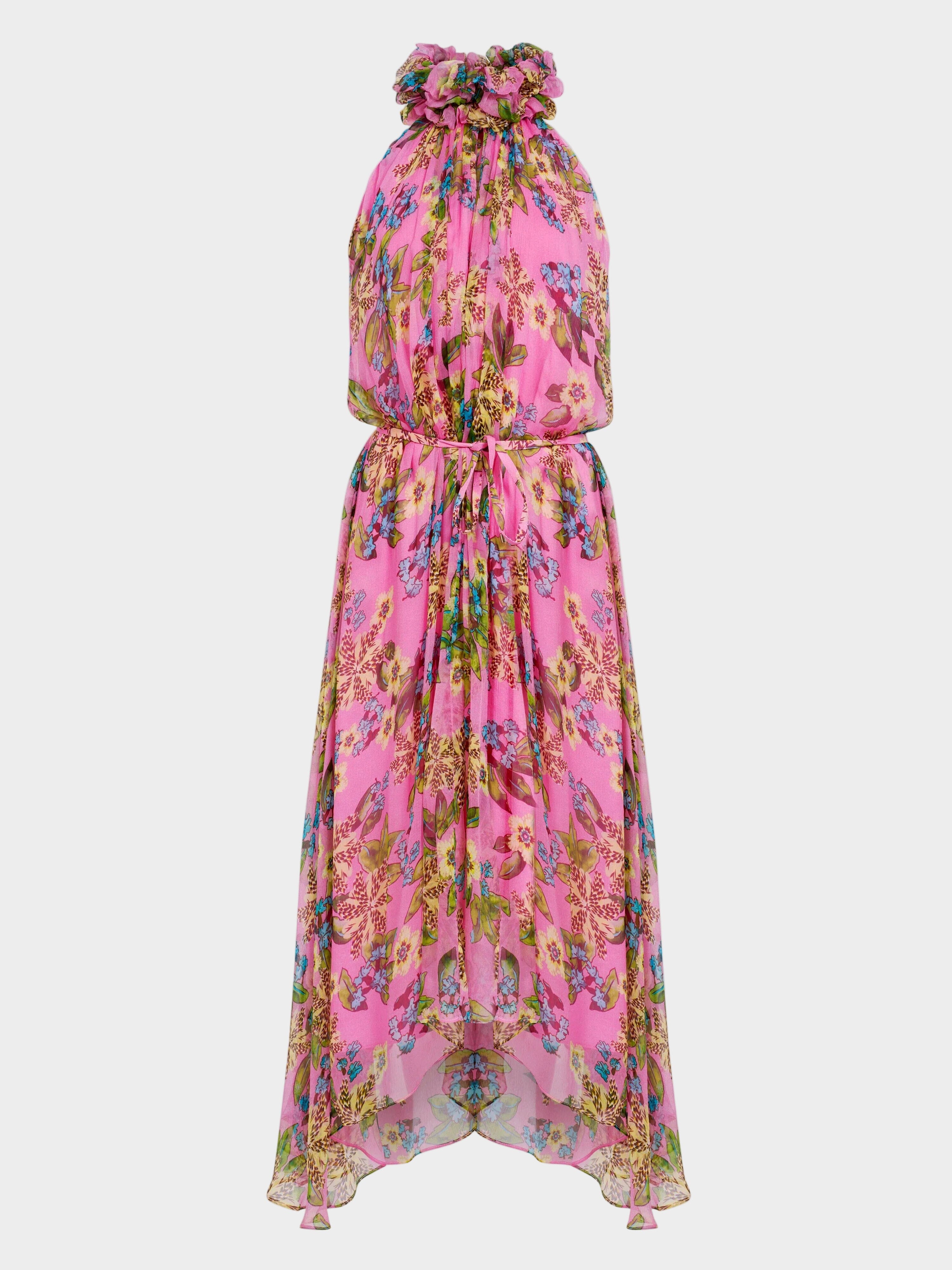 Iris Ruffle Dress in Fiori Peony