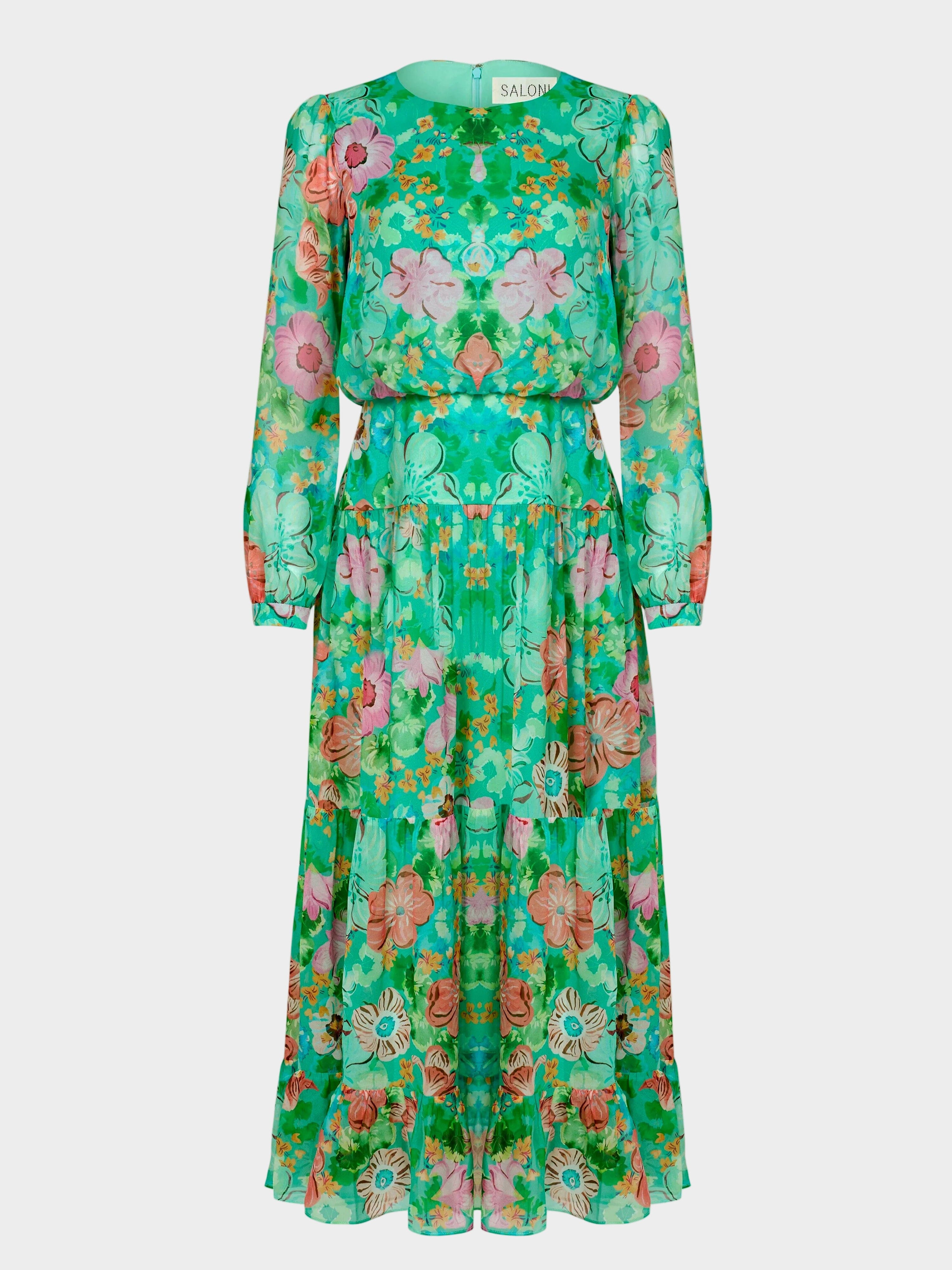 Isabel Dress in Papaver Watercolour