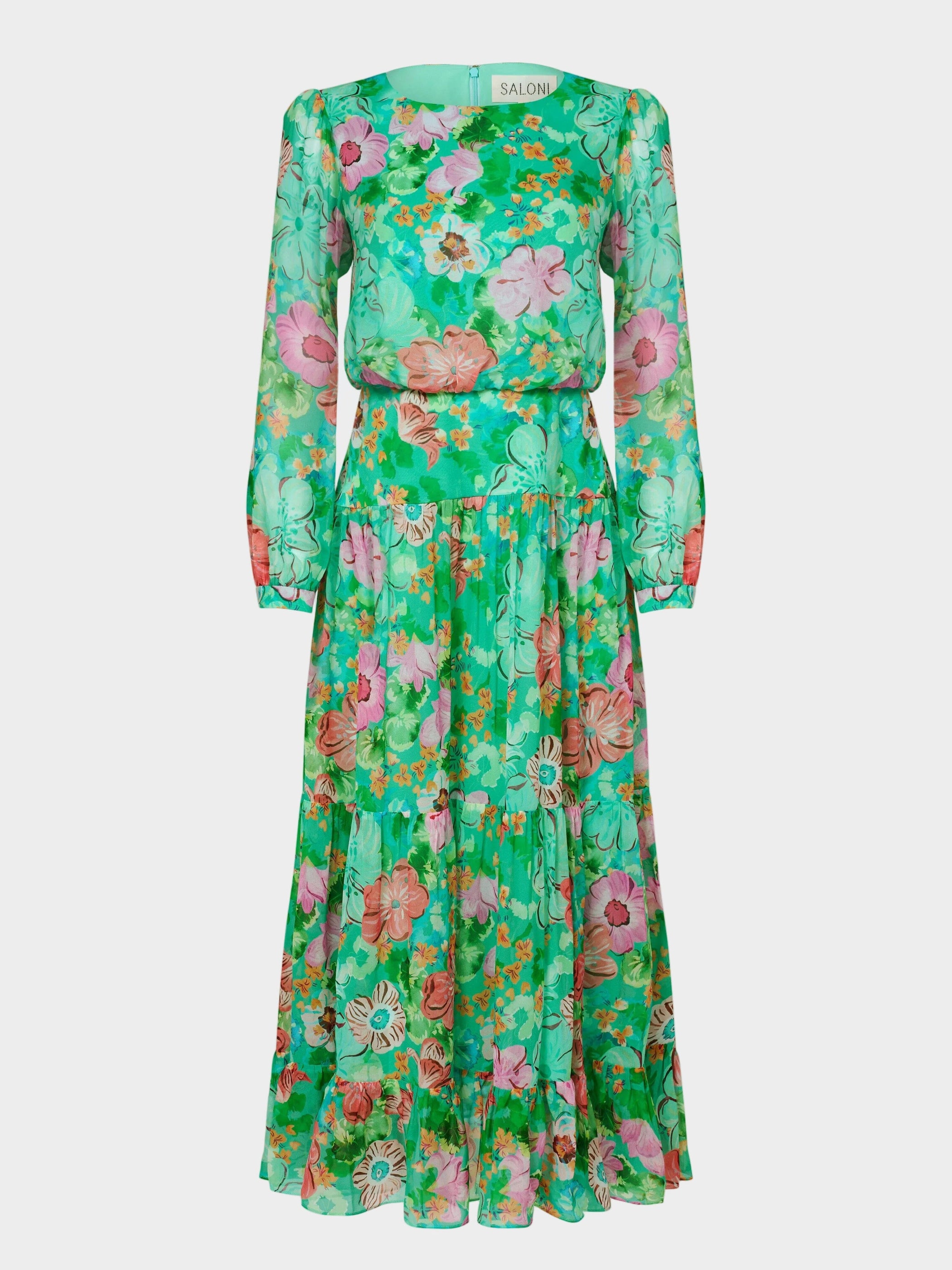 Isabel Dress in Papaver Watercolour