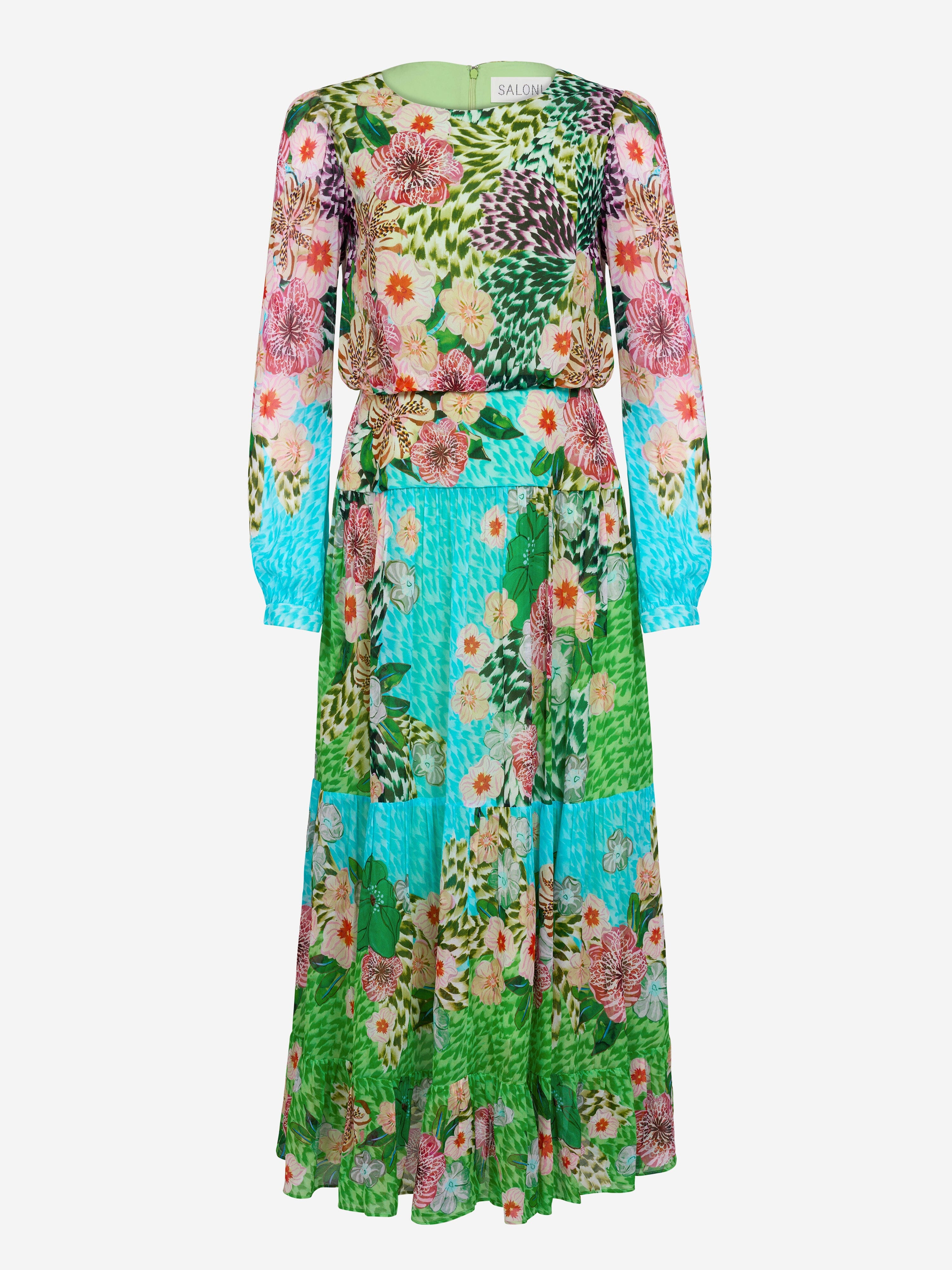 Isabel Dress in Plumeria Wave