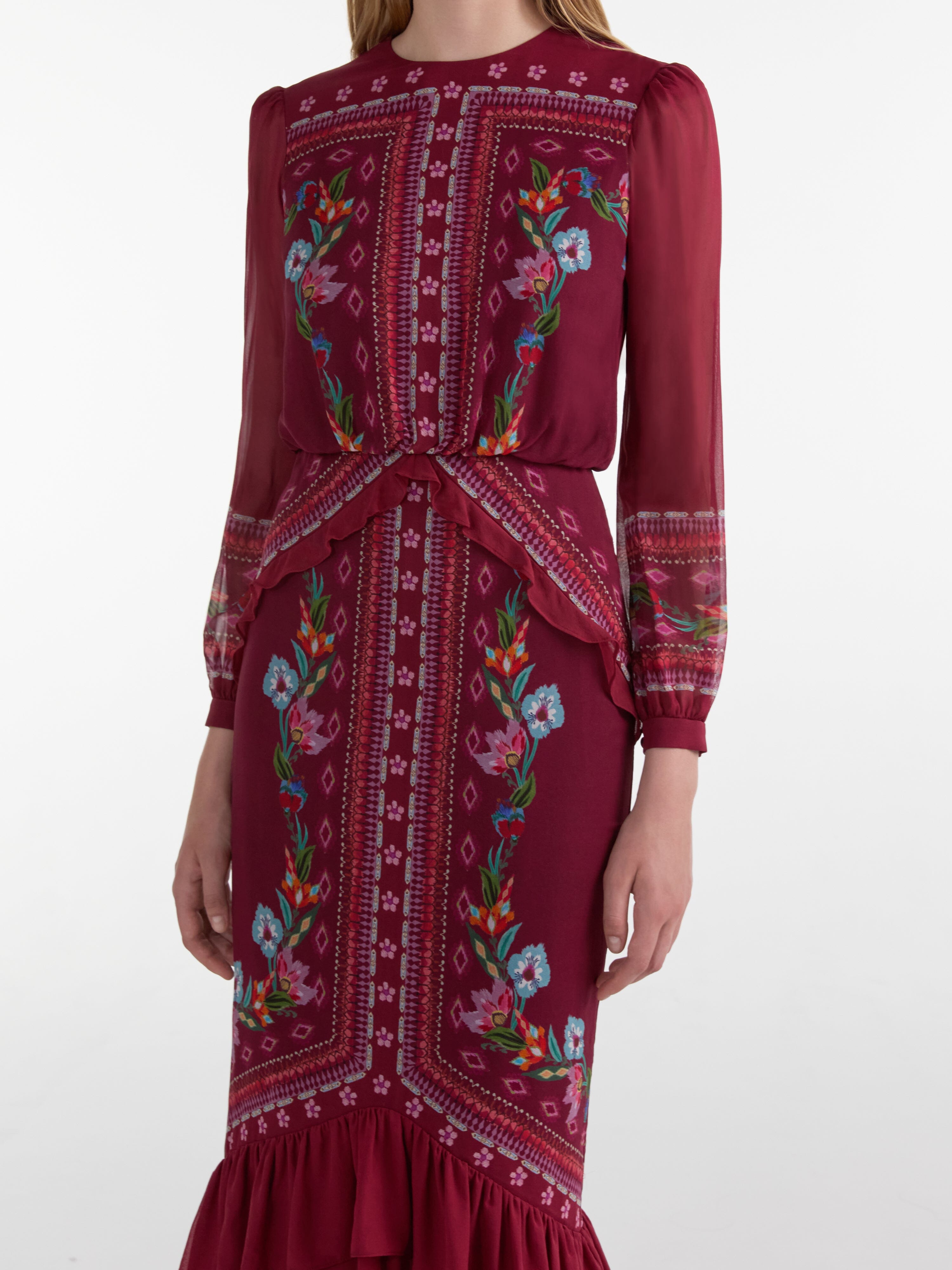 Isa Long C Dress in Cordia Vines