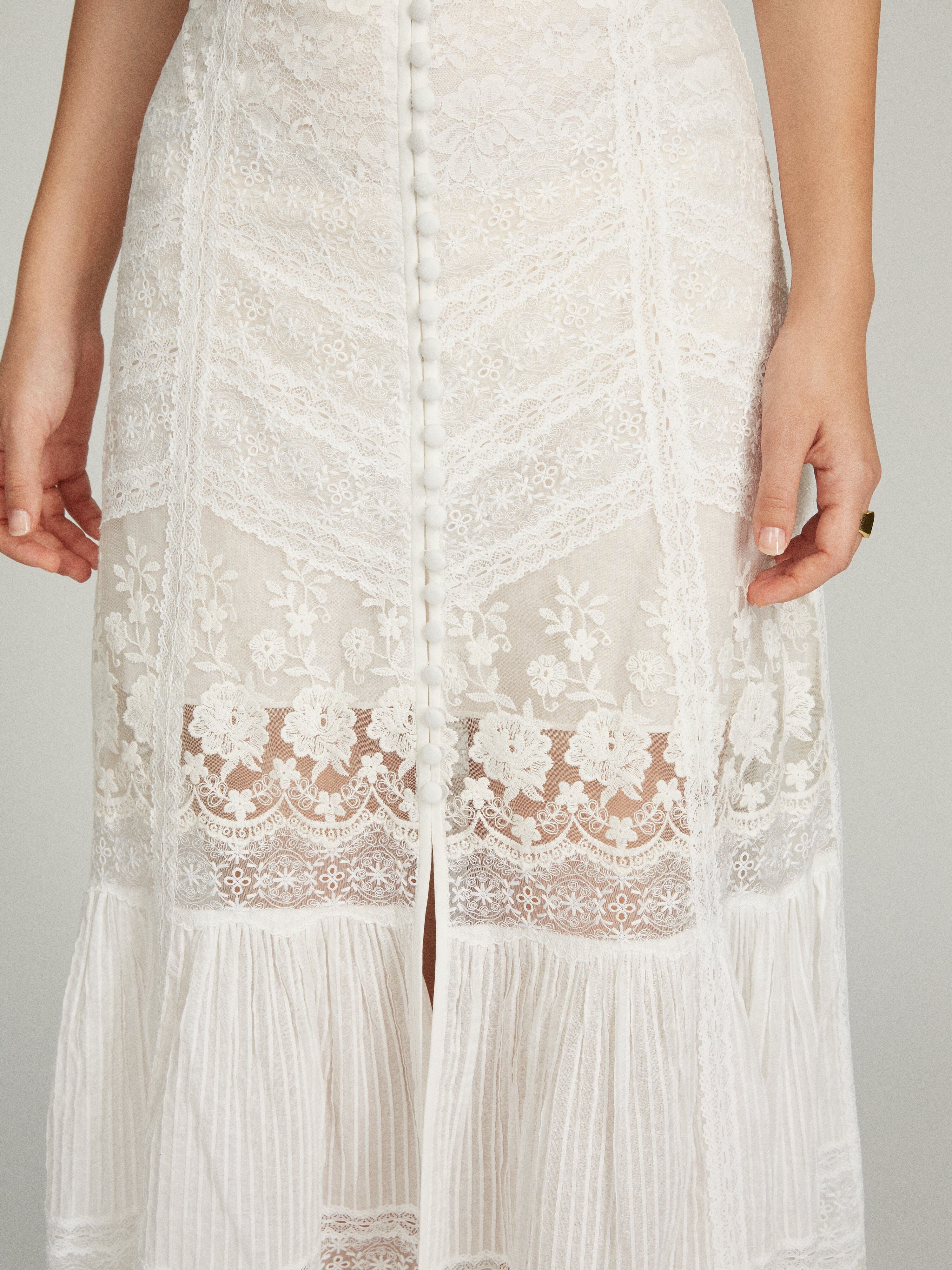 Lorna Lace Skirt in Ivory