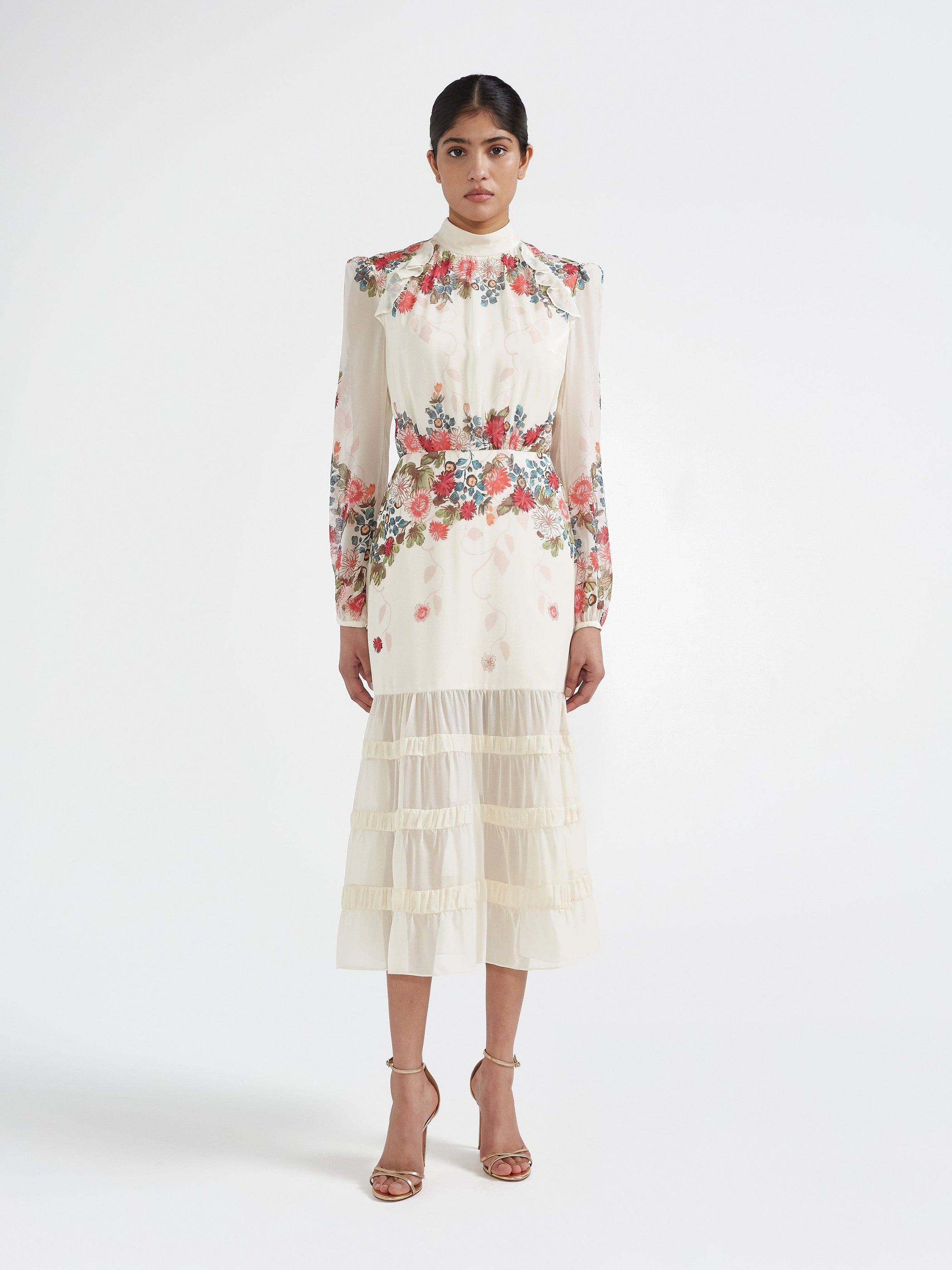 Jacqui C Dress in Jardine Cream