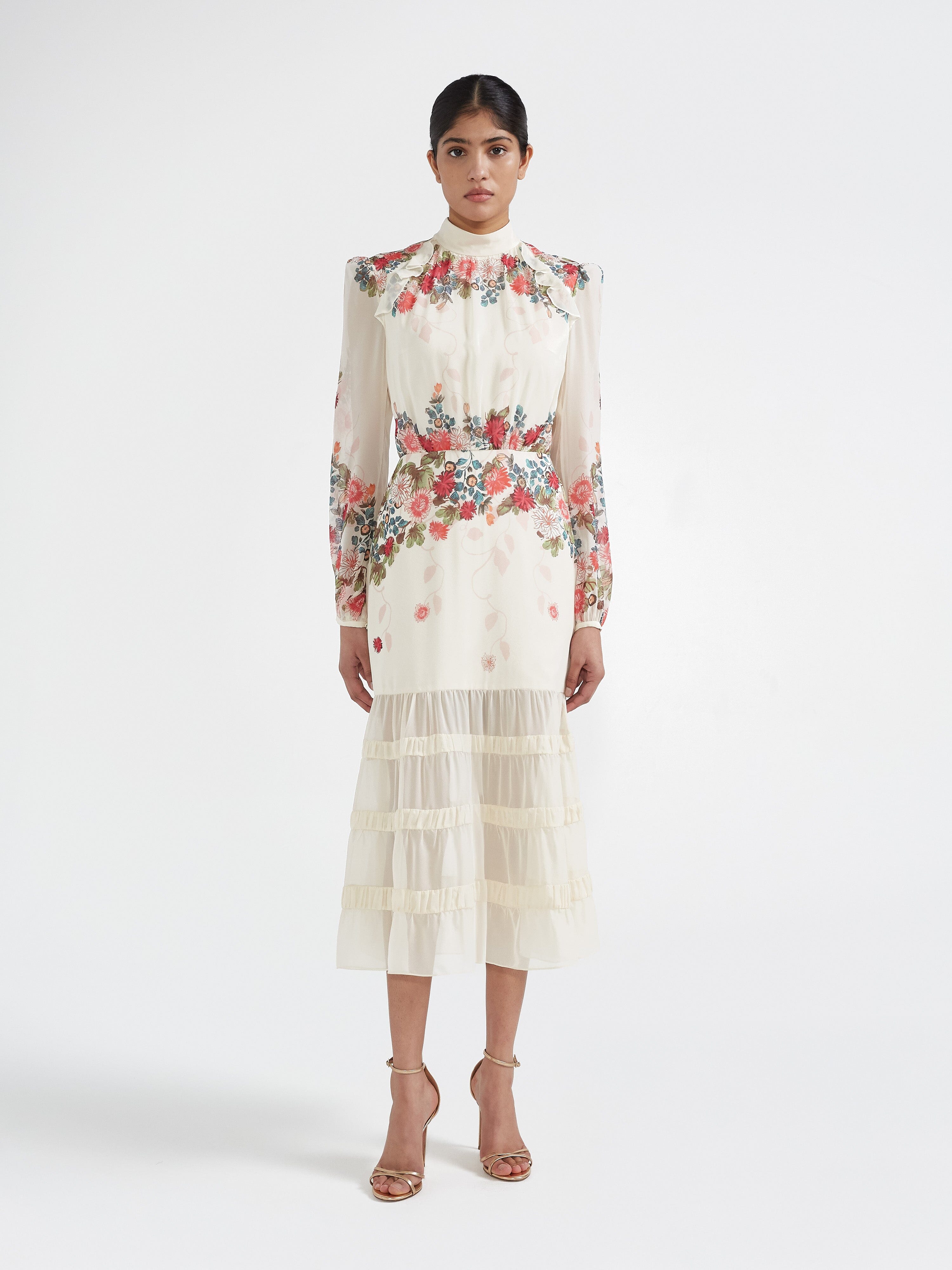 Jacqui C Dress in Jardine Cream