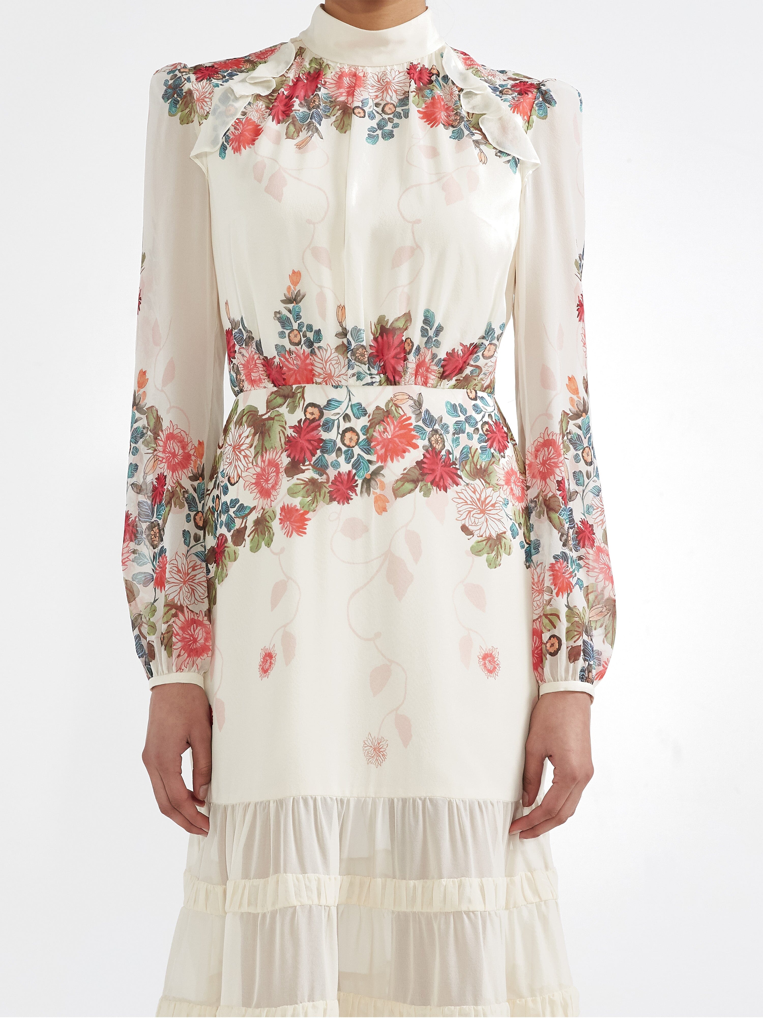 Jacqui C Dress in Jardine Cream