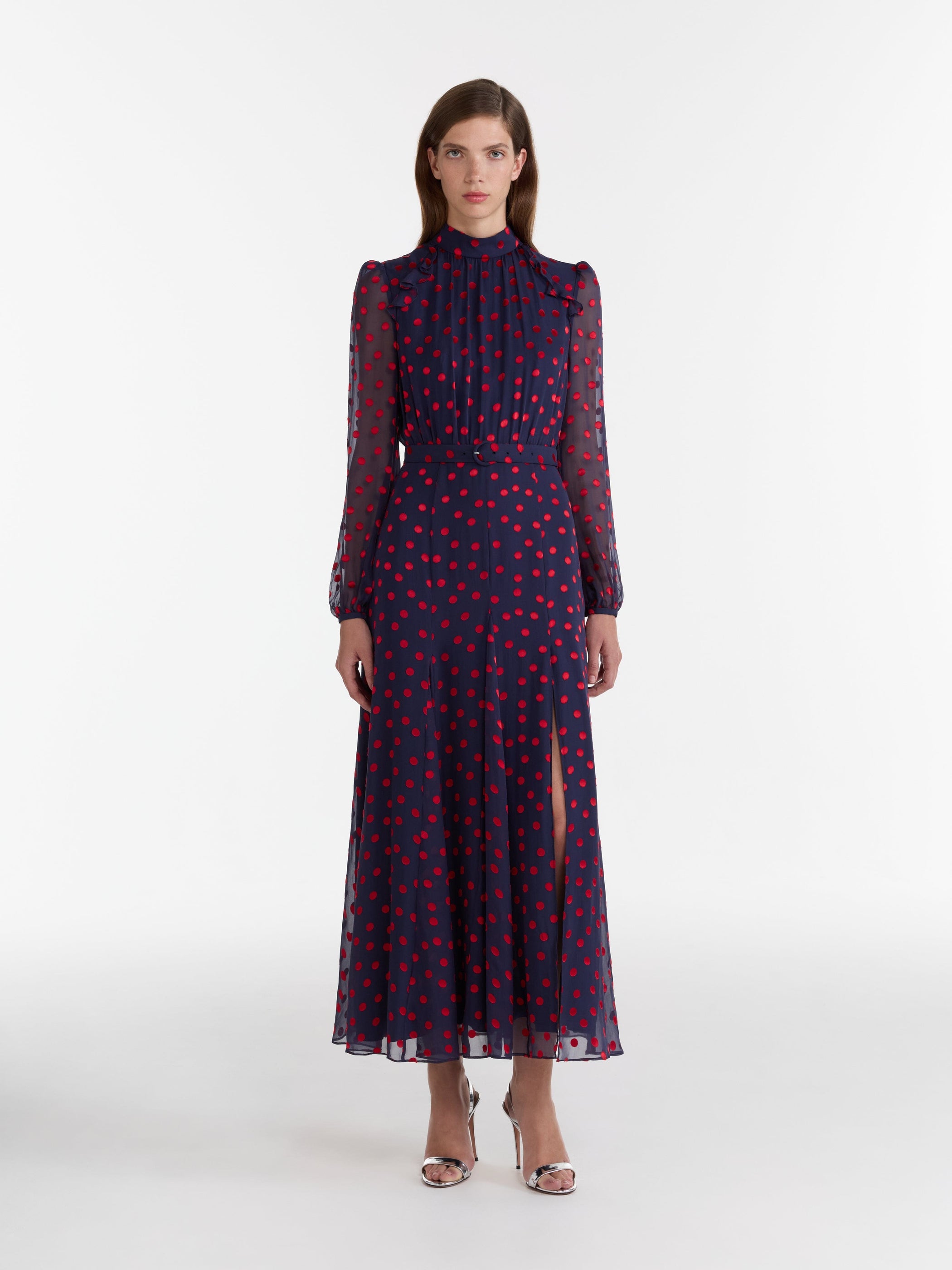 Jacqui B Dress in Navy Bright Rouge