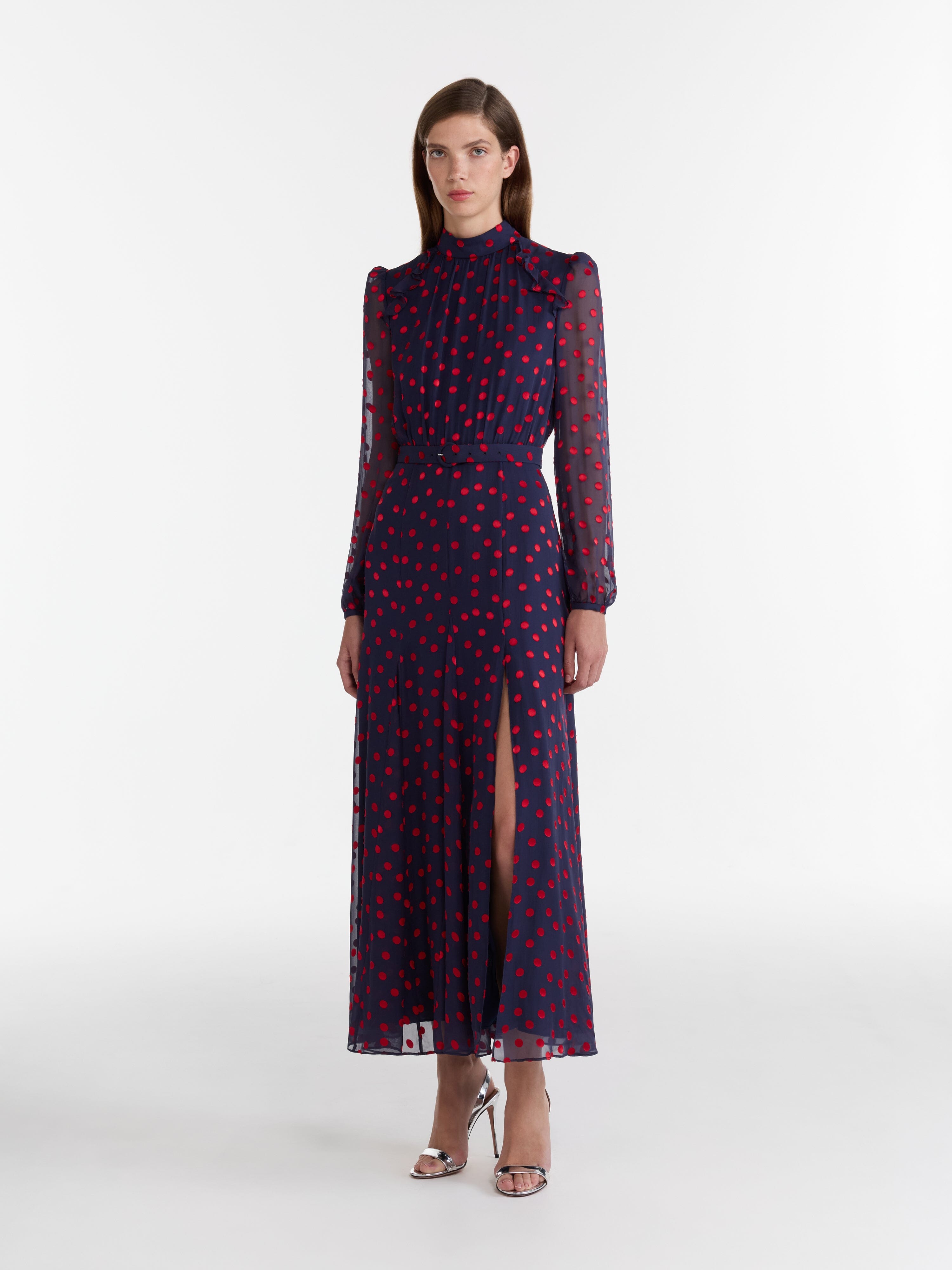Jacqui B Dress in Navy Bright Rouge